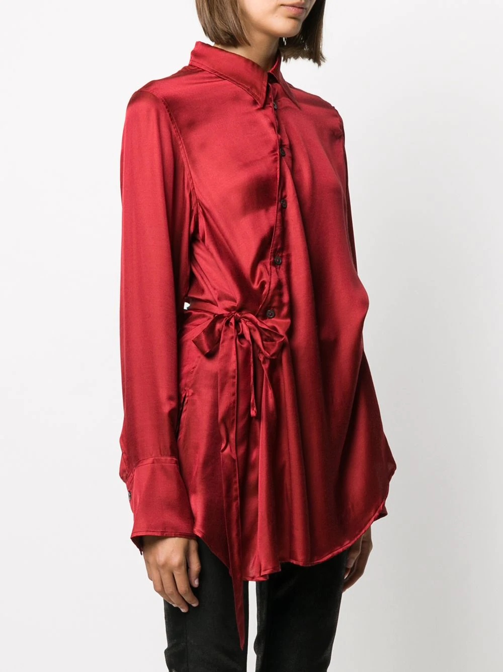 asymmetric satin blouse - 3