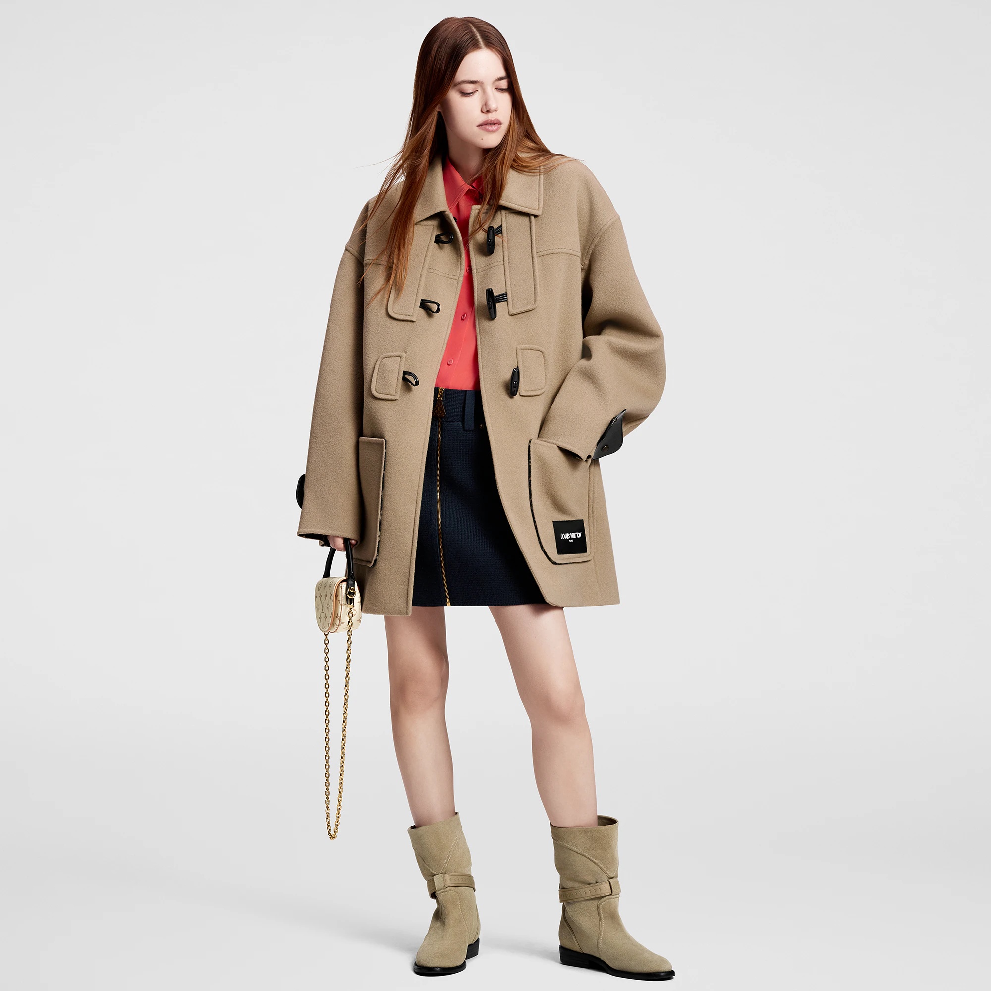 Monogram Accent Duffle Coat - 4