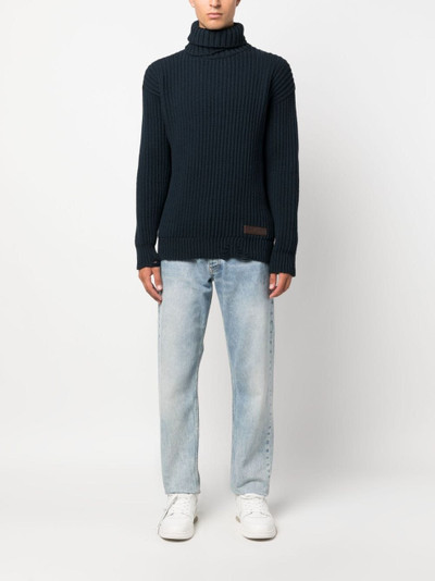 DSQUARED2 logo-patch roll-neck knitted jumper outlook