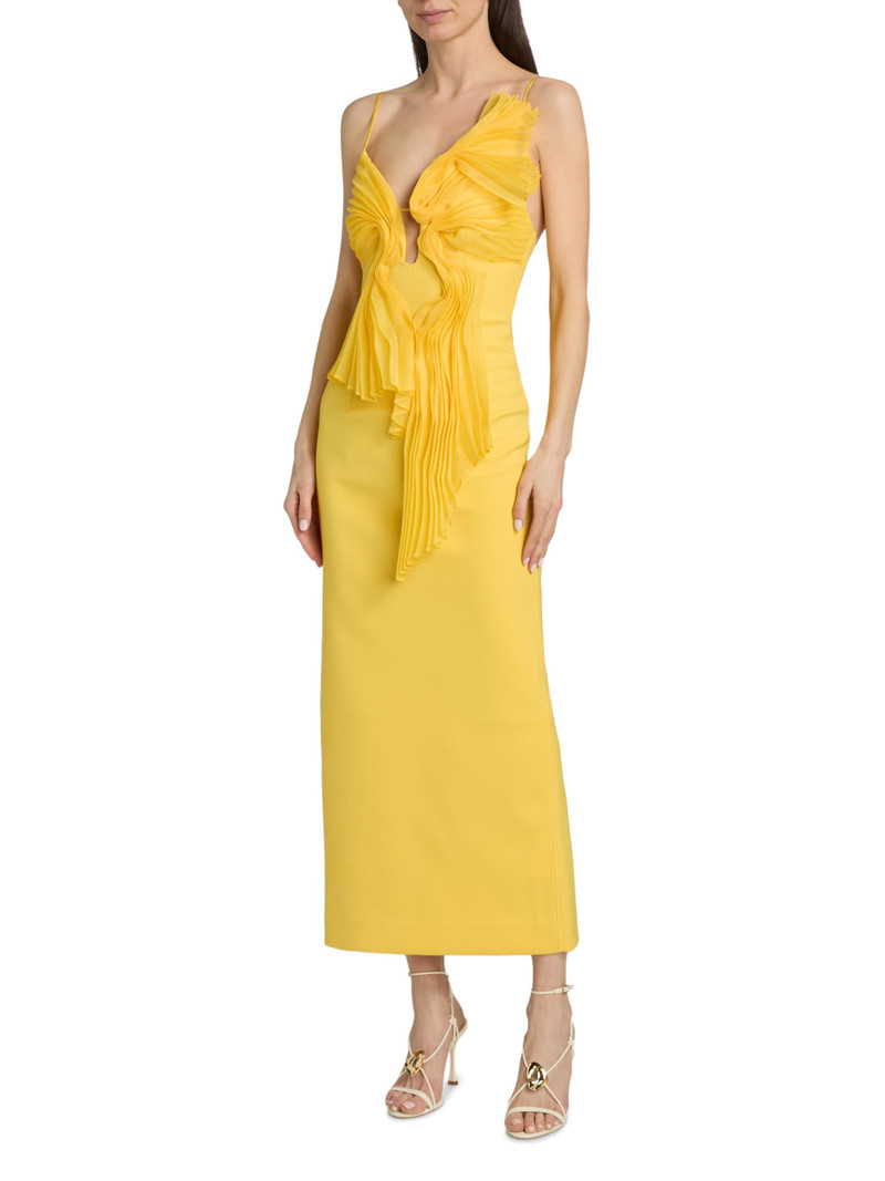 Women's Ellicombe Organza Pleat Midi-Dress - Daffodil 3