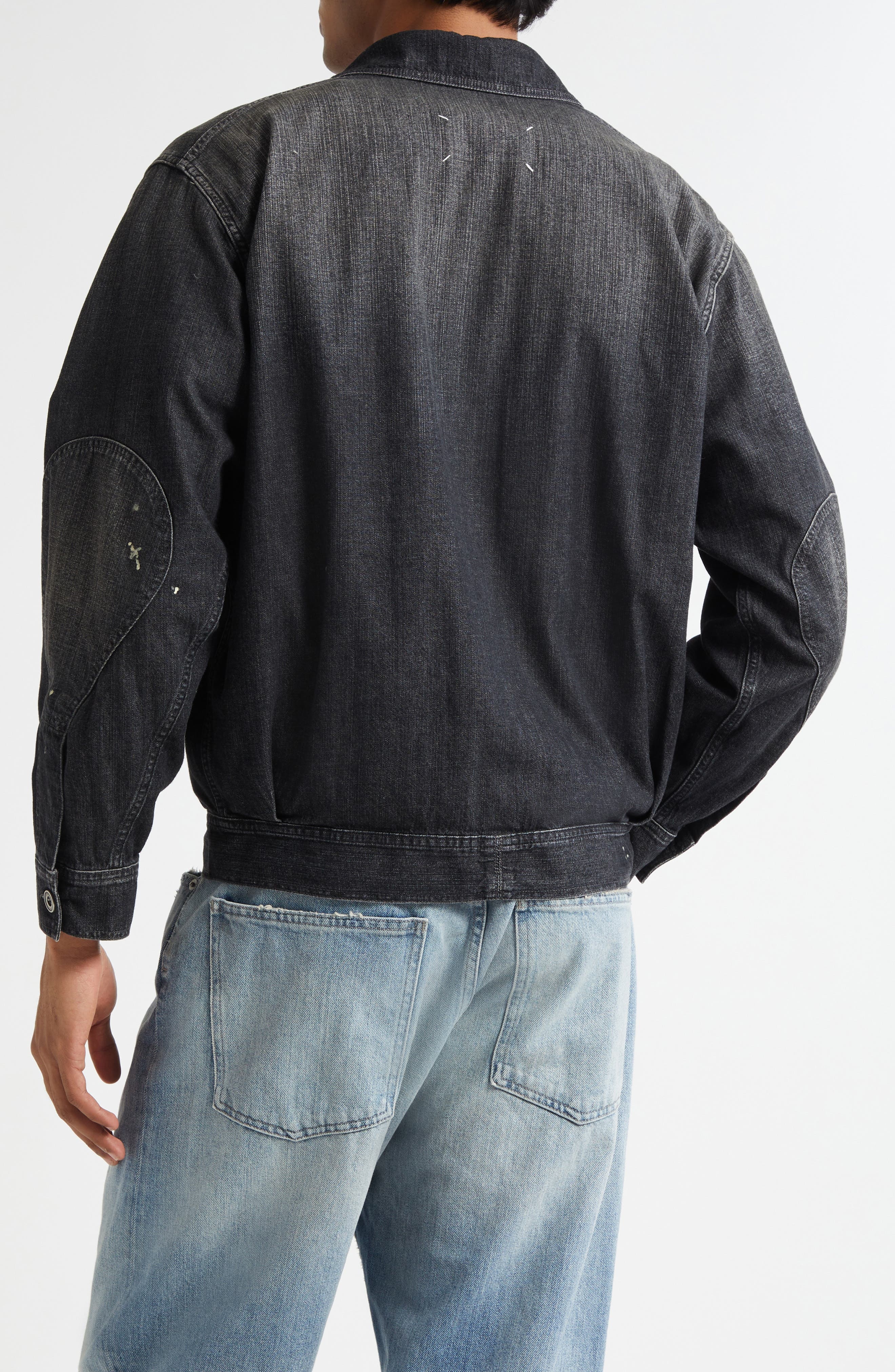Maison Margiela Distressed Denim Jacket in Black at Nordstrom - 2