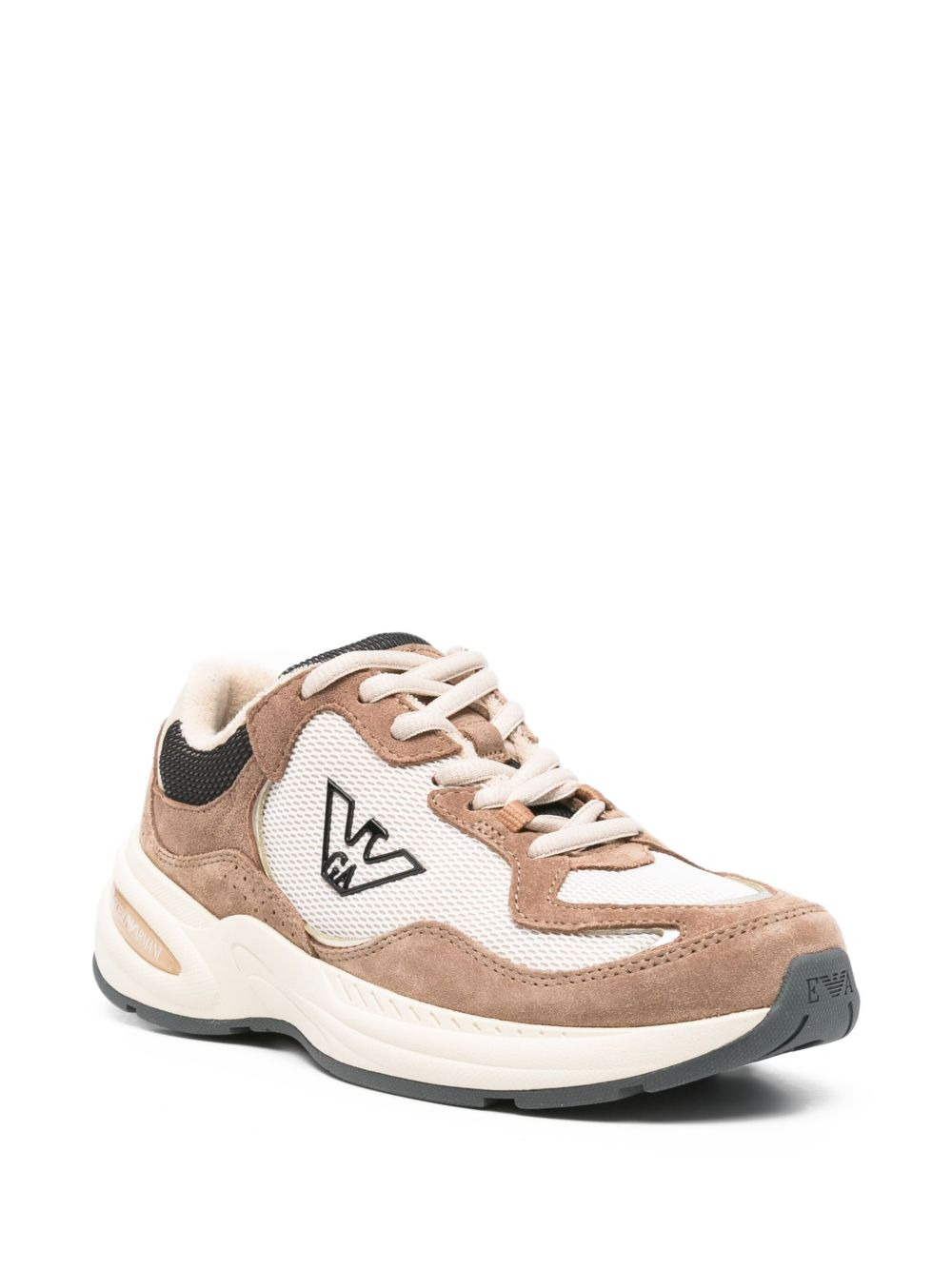 logo-plaque suede sneakers - 2