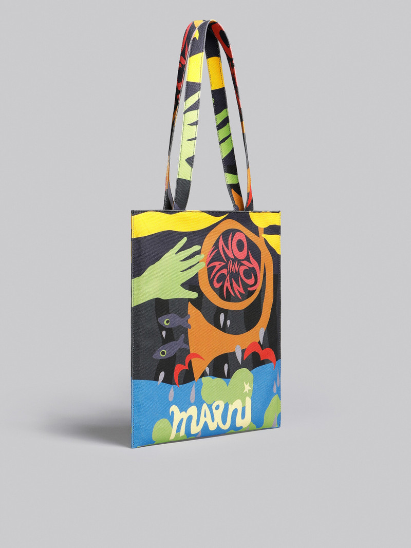 MARNI X NO VACANCY INN - TOTE BAG IN COATED CANVAS WITH PRINT 6