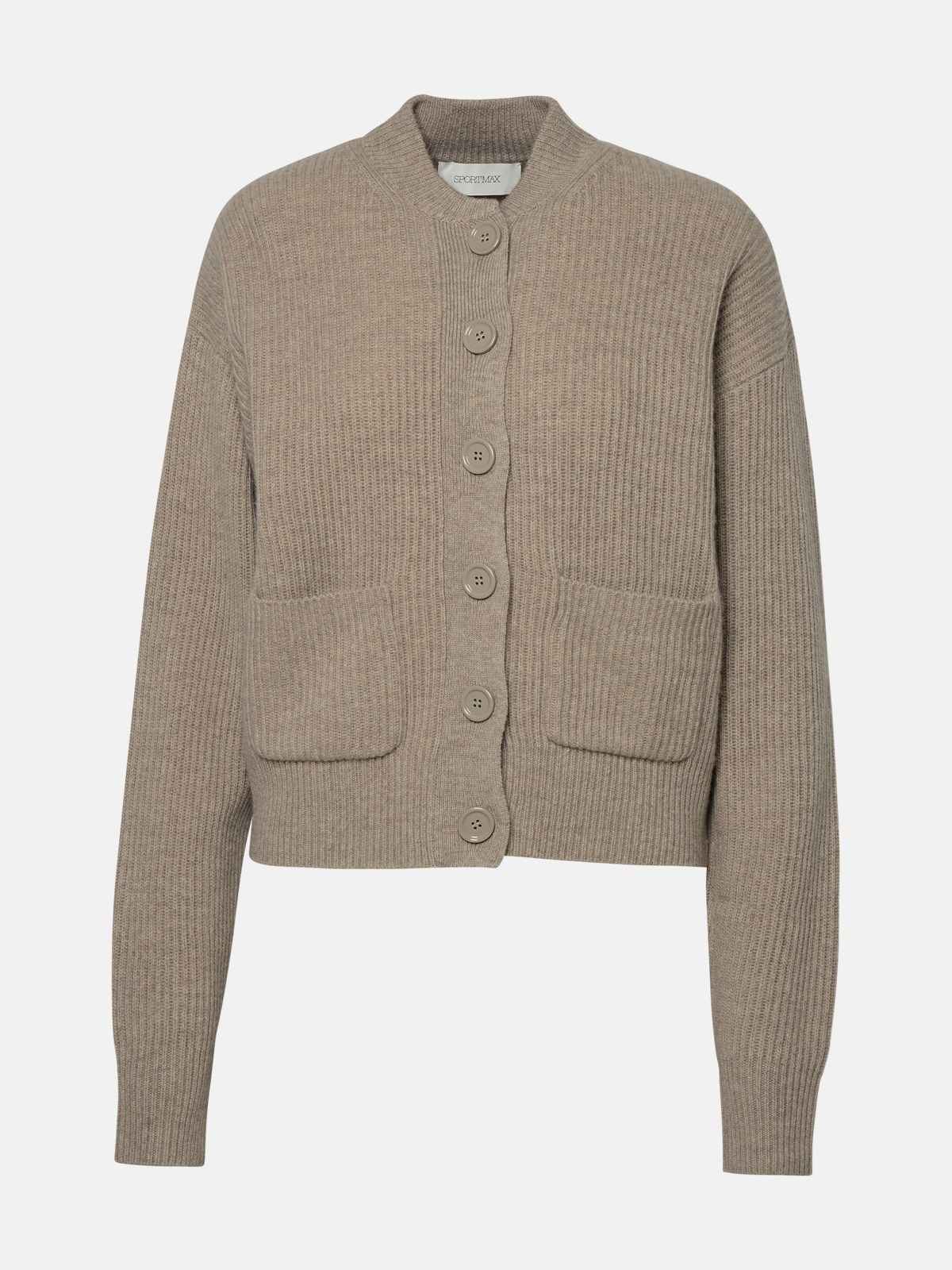 'LICHENE' CARDIGAN IN BEIGE CASHMERE BLEND - 1