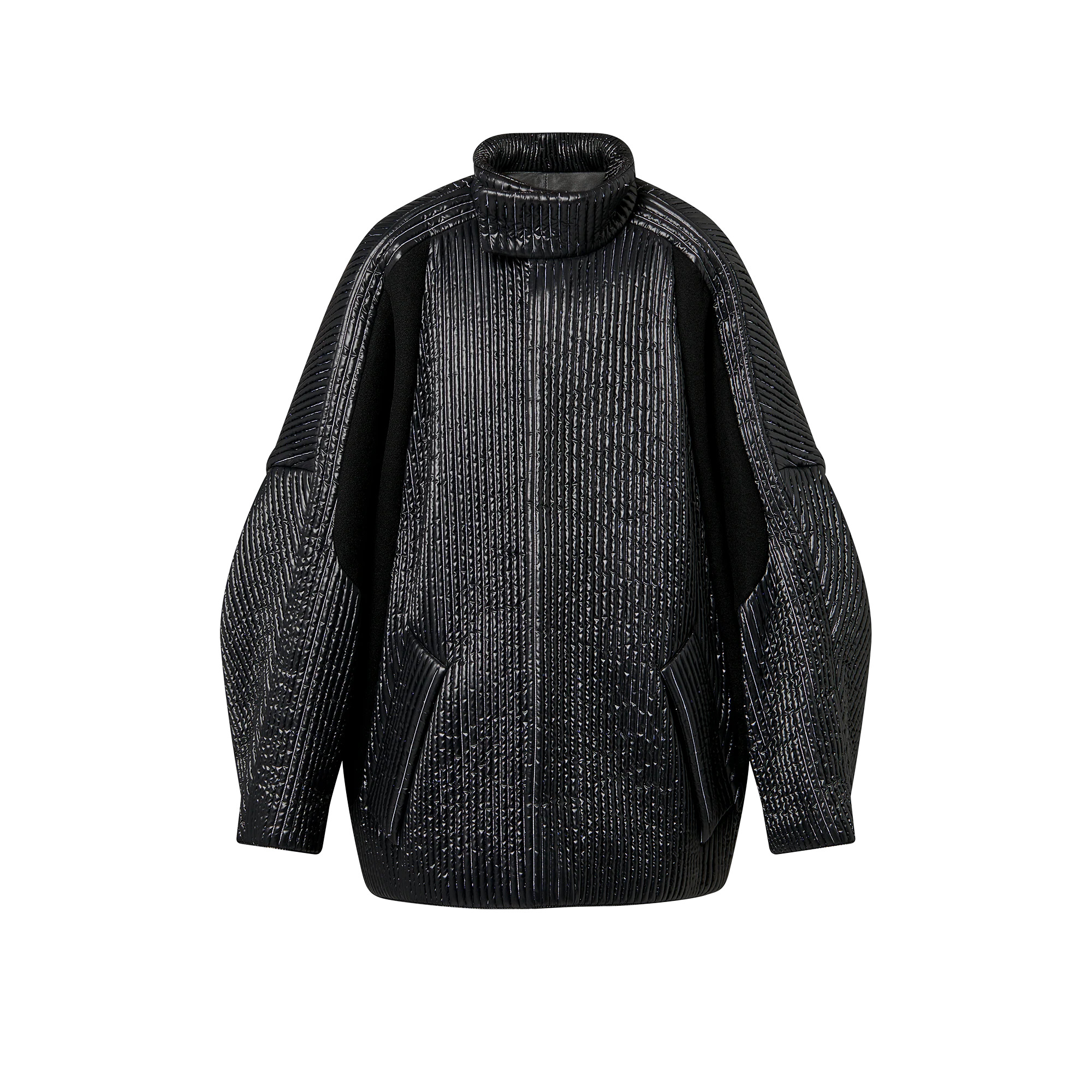 Pinstripe Quilted Egg Coat - 1