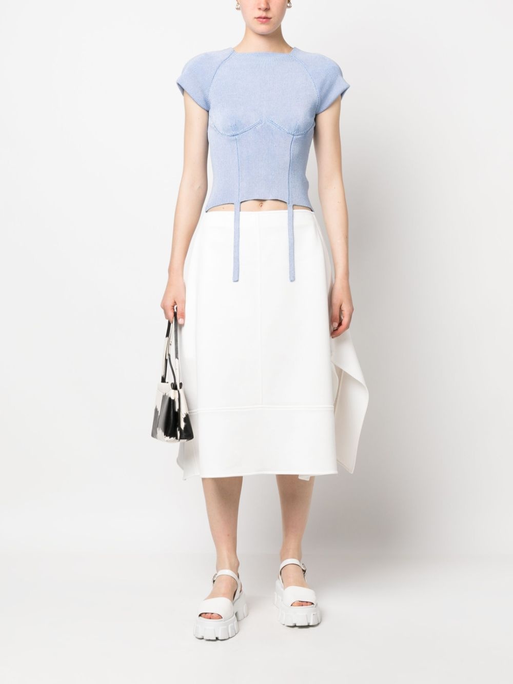 draped high-waisted midi skirt - 2