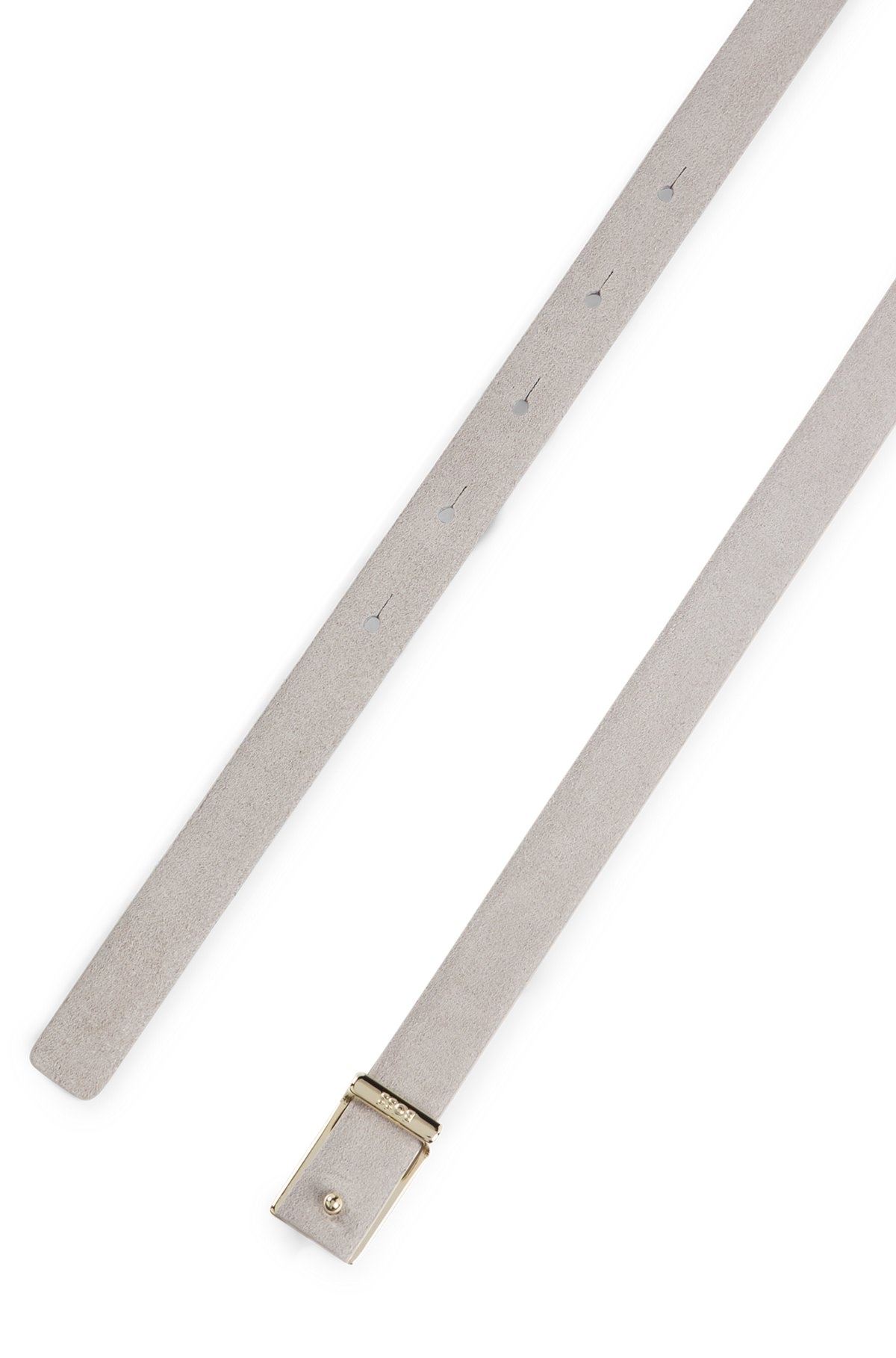 ITALIAN-SUEDE BELT WITH LOGO BUCKLE - 3