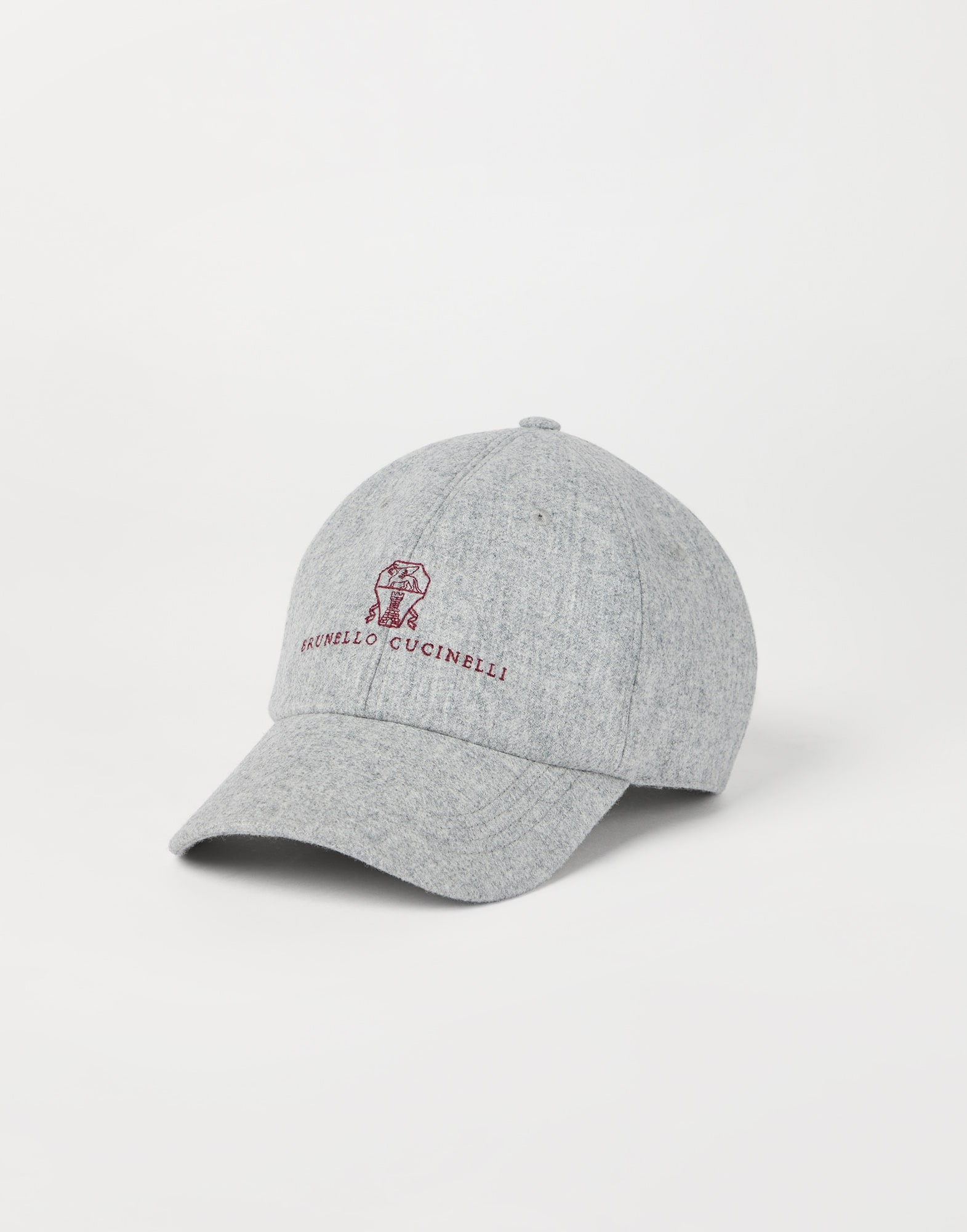 Virgin wool flannel baseball cap with embroidery - 1