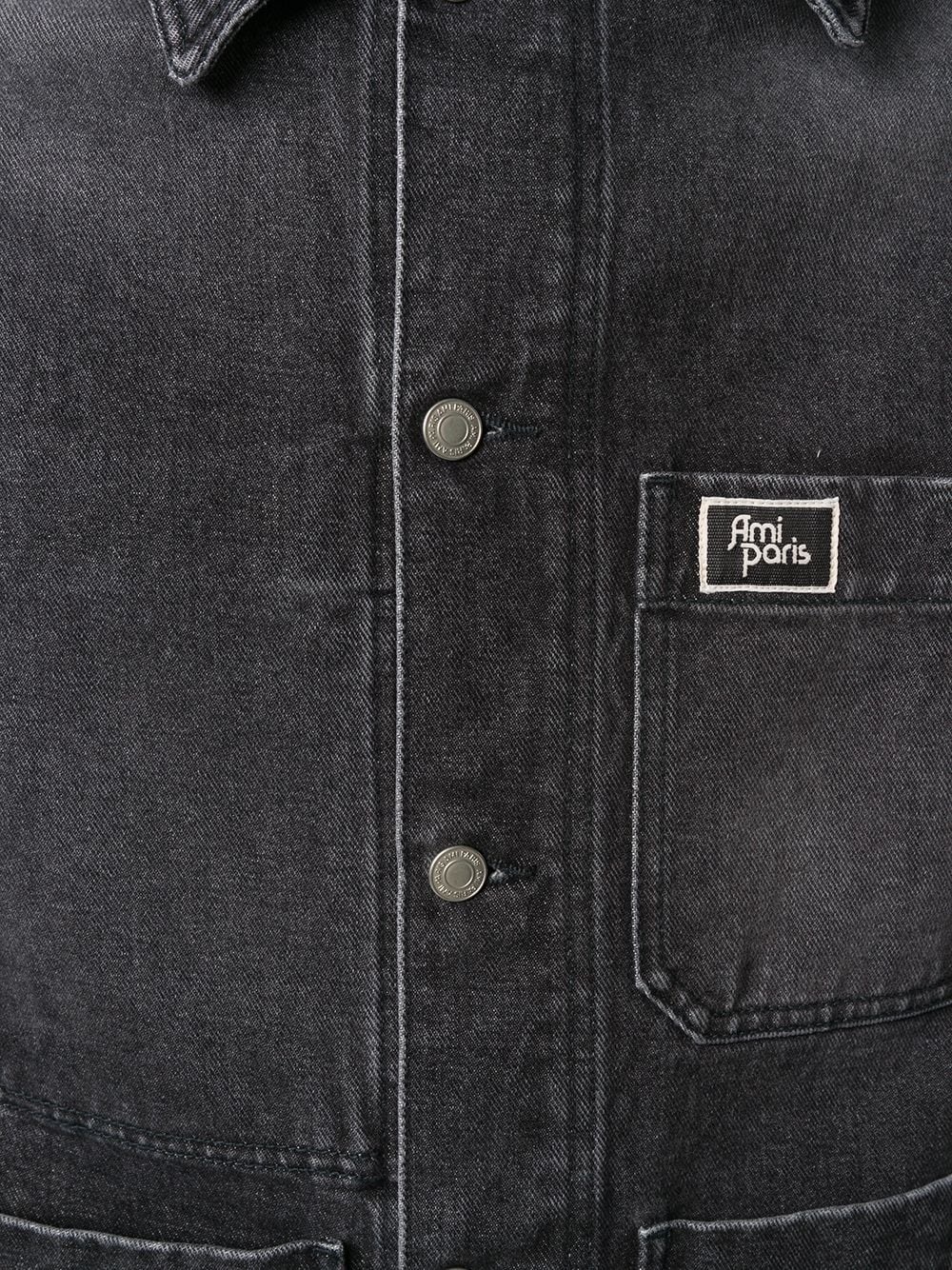 worker denim buttoned jacket - 5