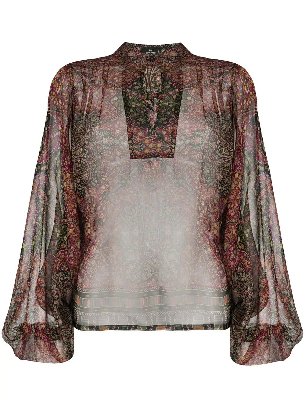 mandarin collar paisley print blouse - 1