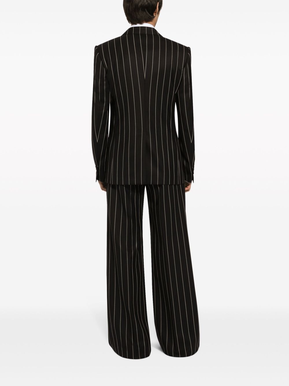 pinstripe-pattern wool blazer - 4