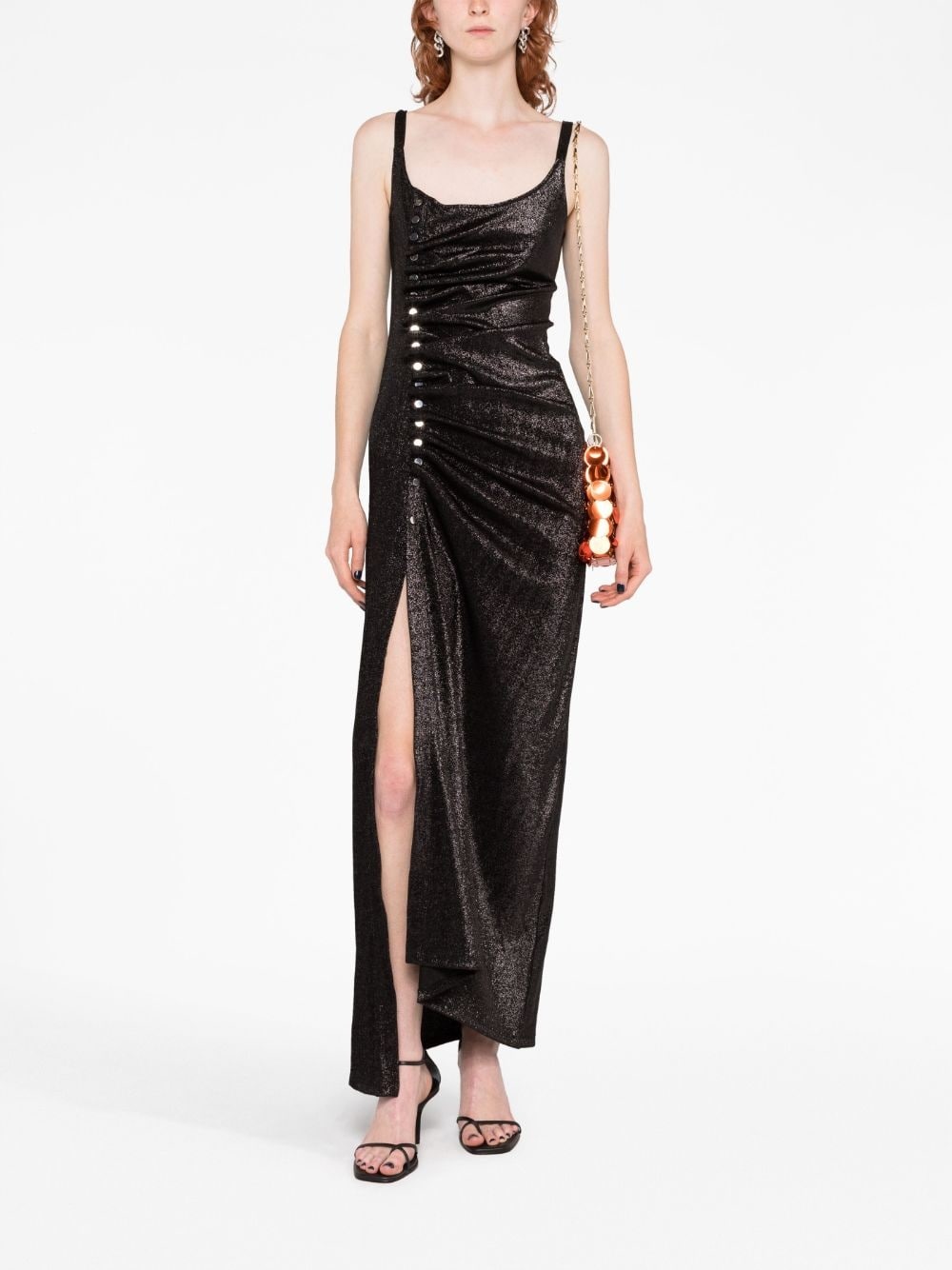stud-detailed metallic maxi dress - 2