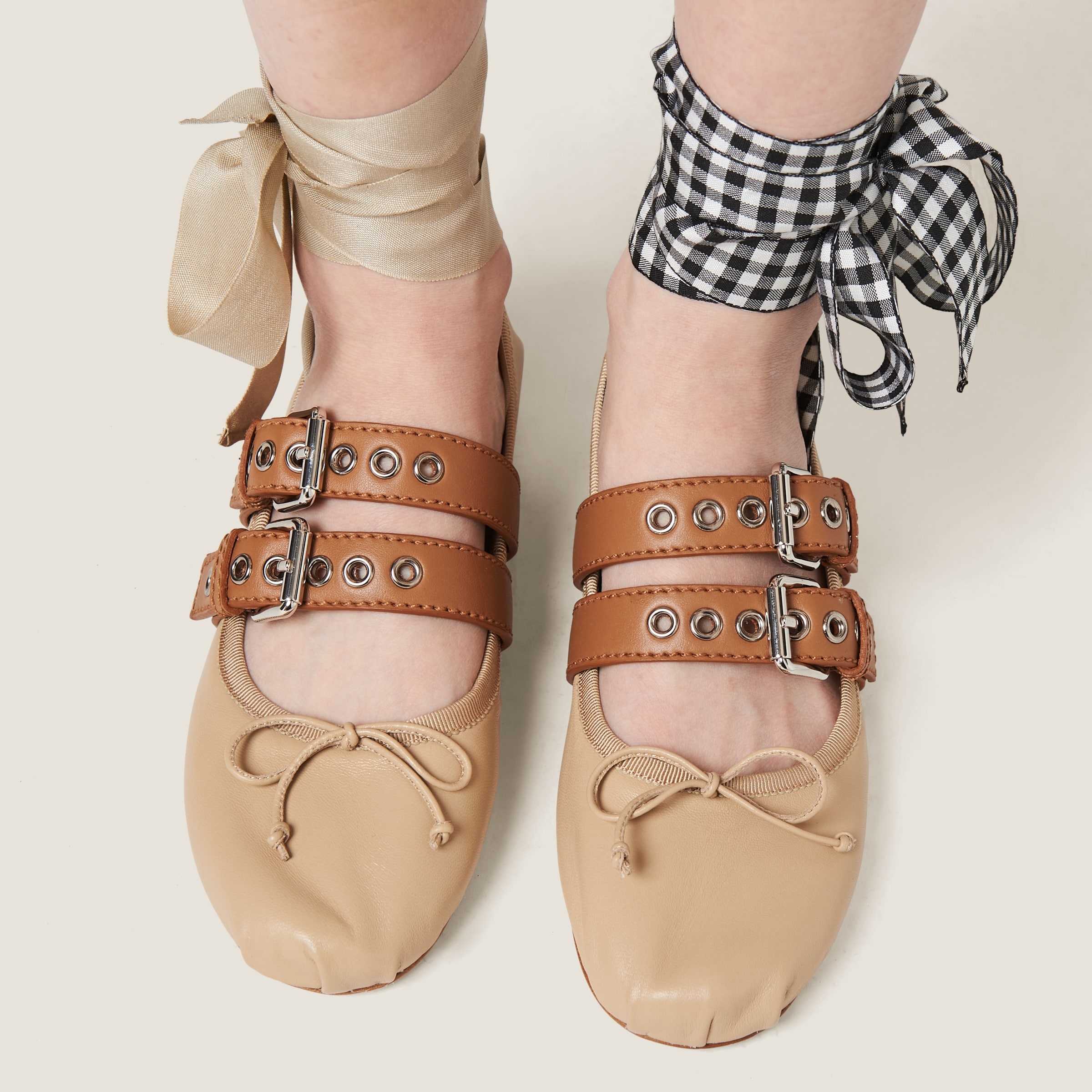 バレエシューズ MiuMiu | Nappa and calf leather ballerinas Miu Miu Nappa and calf leather ballerinas | REVERSIBLE