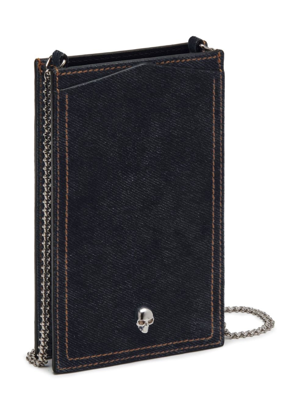 skull-detail denim phone holder - 2