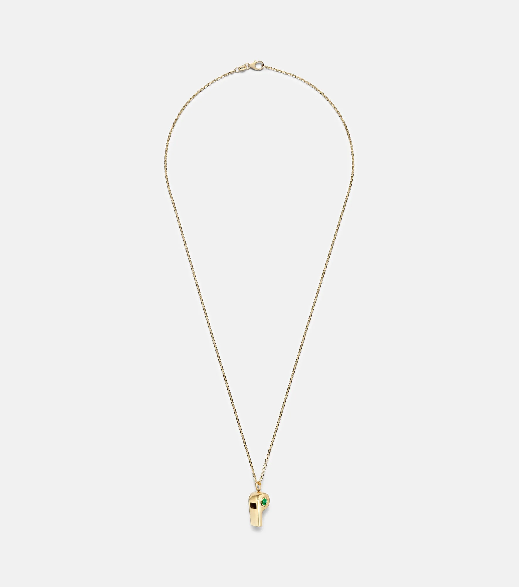 18kt gold pendant necklace with emeralds - 1