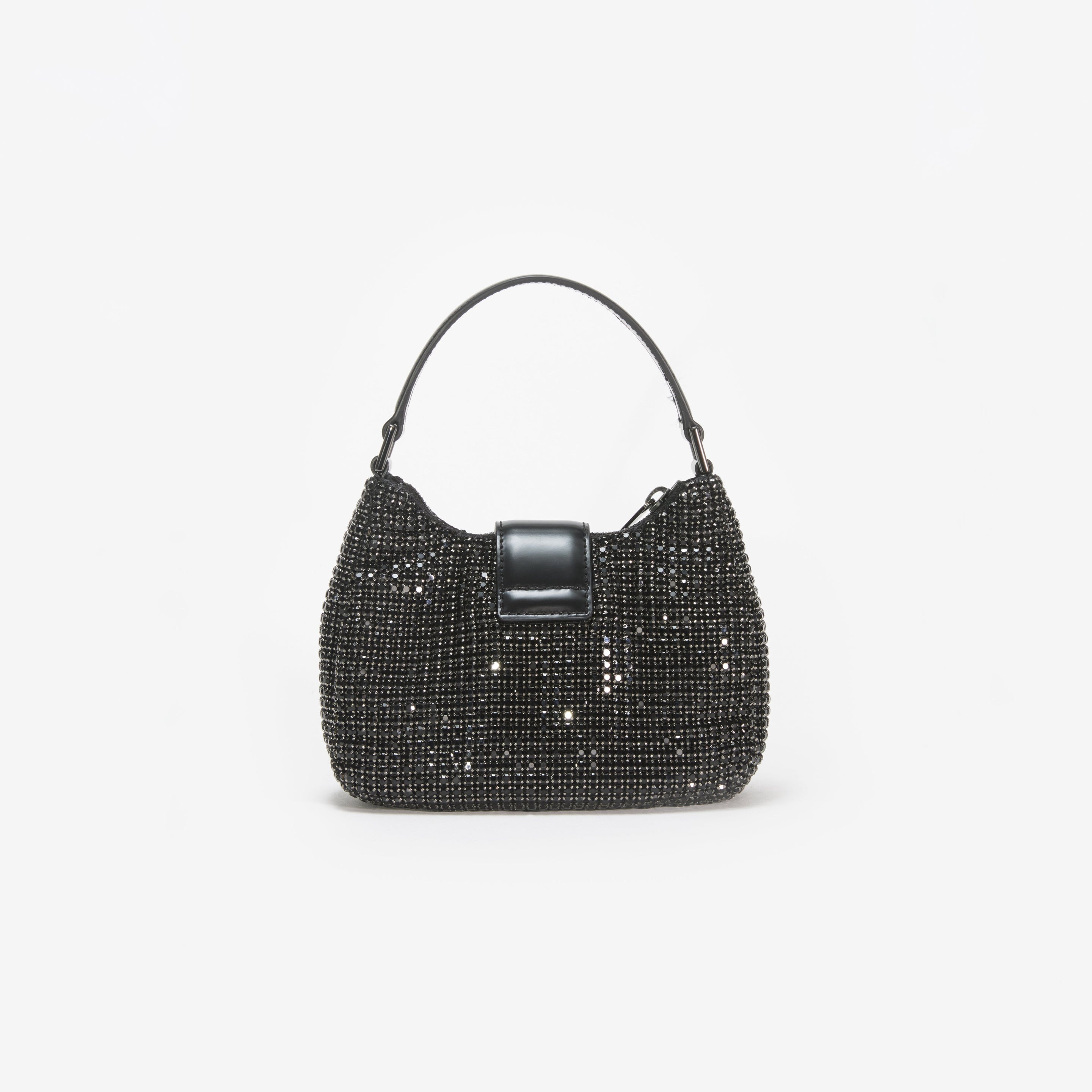 Black Diamante Crescent Bow Bag - 3