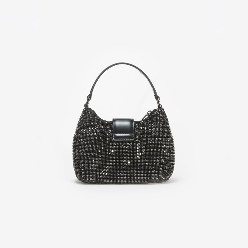 Black Diamante Crescent Bow Bag 3
