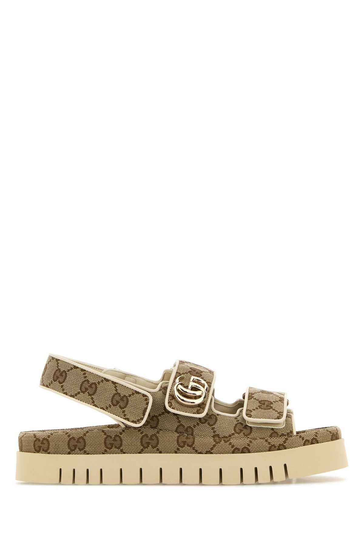 Gucci Women Gg Fabric Sandals - 1
