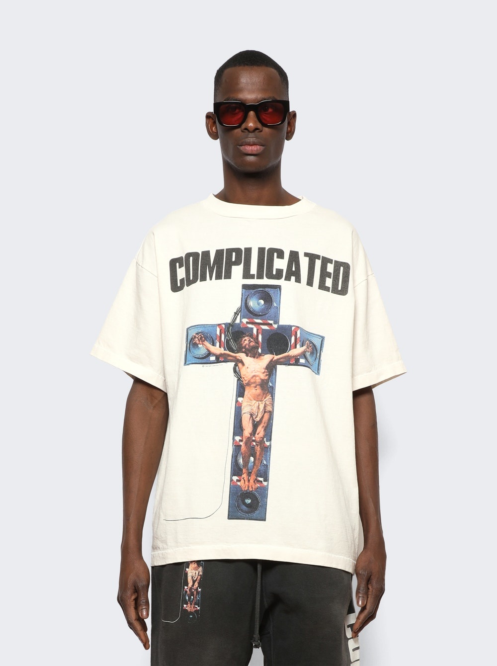 SAINT M×××××× Complicated Tee White | REVERSIBLE