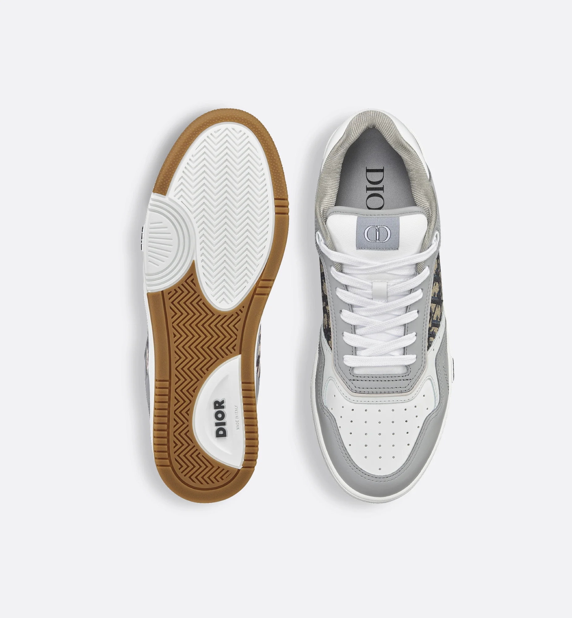Dior B27 White Monogram Leather Low Sneaker Size 42 Luxury Shoes Made in Italy B27 Uptown Low-Top Sneaker White Grained Calfskin and White  main image 3