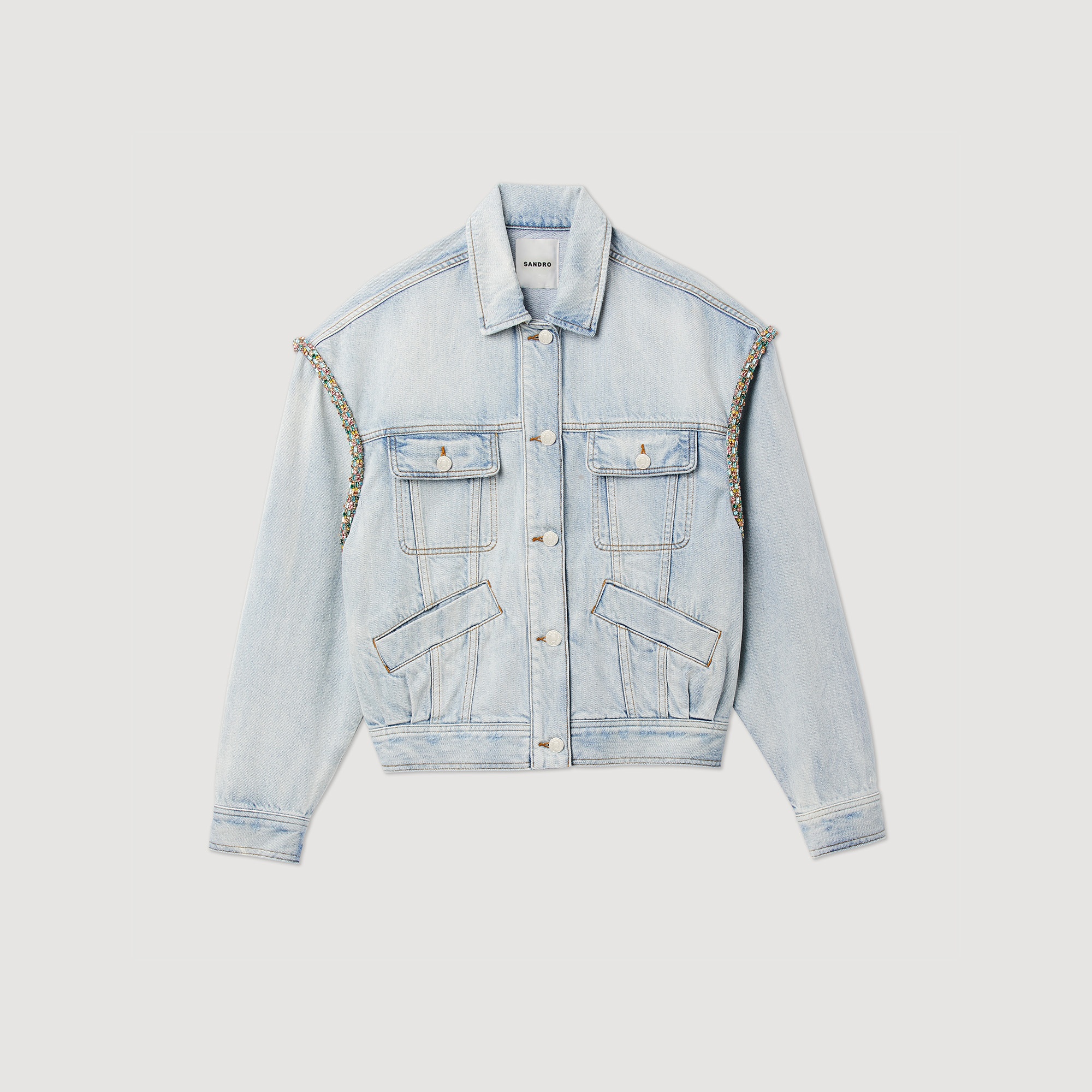 Jean jacket with rhinestones - 1