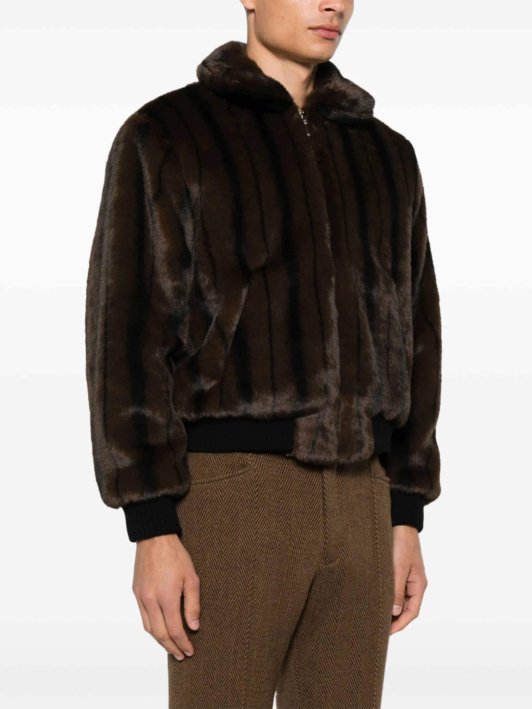 Ernest W. Baker Pinstriped Bomber Jacket - 3