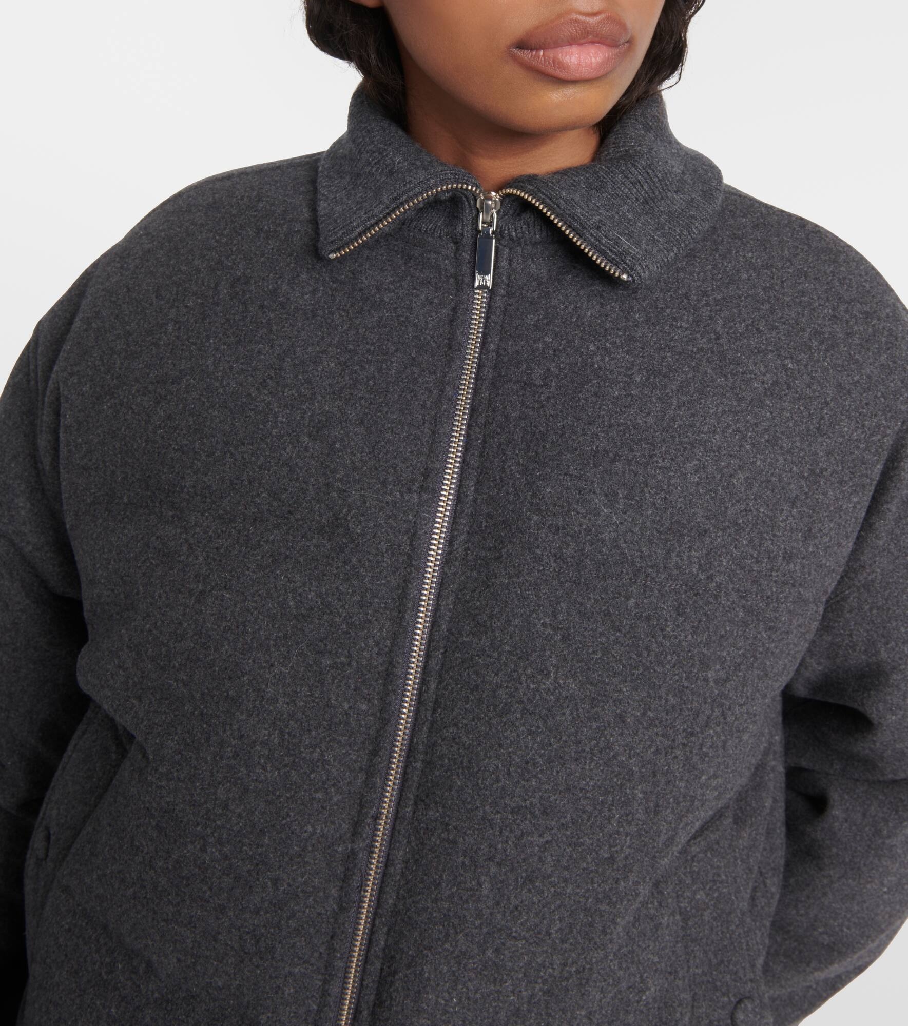 Wool-blend flannel puffer jacket - 4