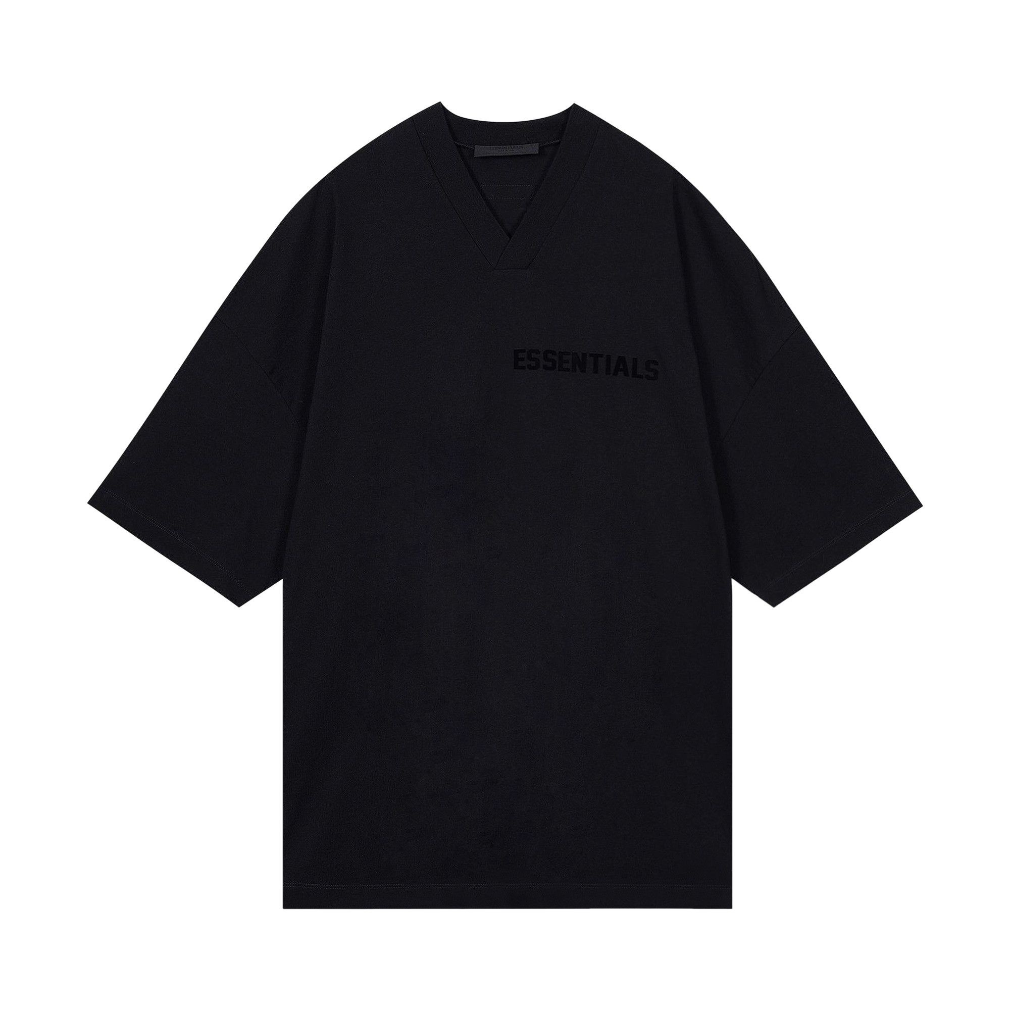 Fear of God Essentials V-Neck Tee 'Jet Black' - 1