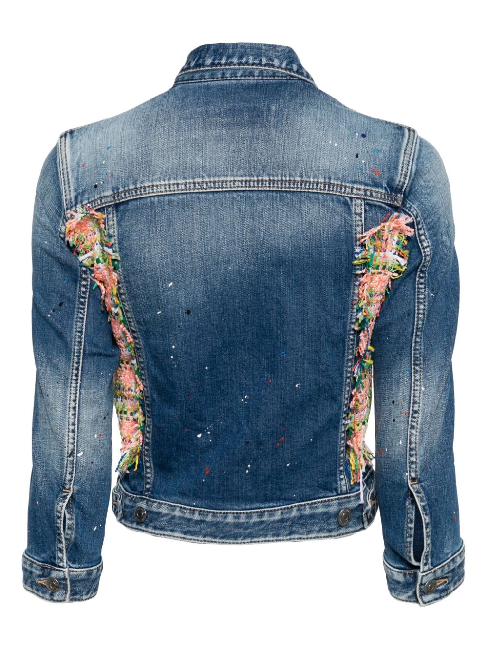 paint-splatter panelled denim jacket - 2