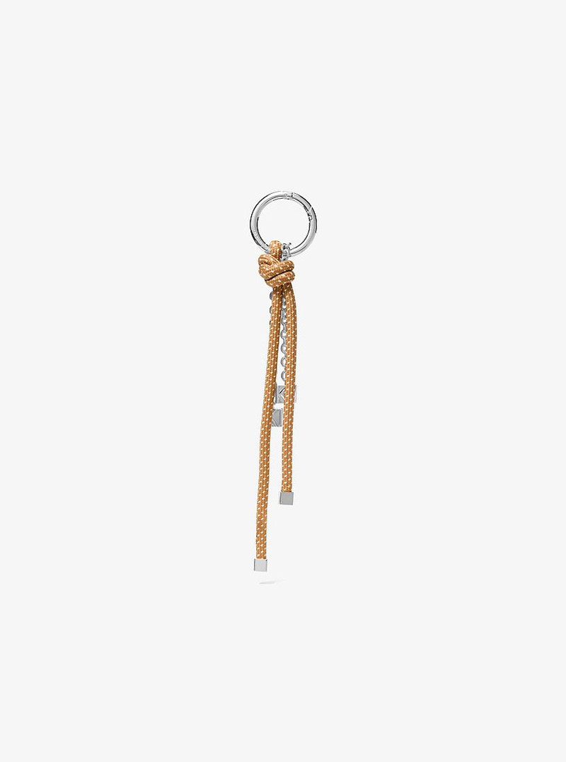 MICHAEL KORS Silver-Tone and Speckled Cord Bag Charm outlook