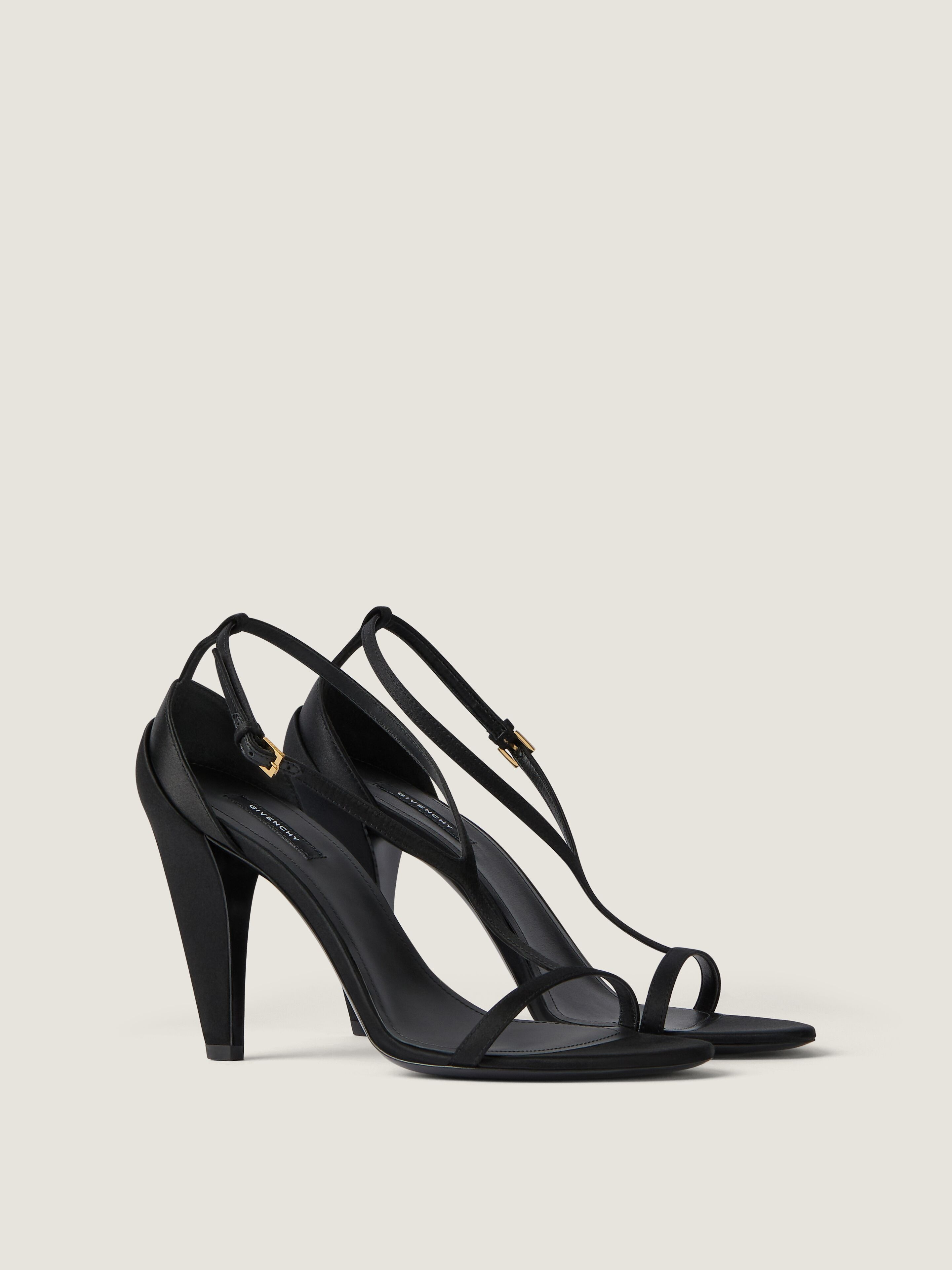 NAKED HEELED SANDALS IN SATIN - 1
