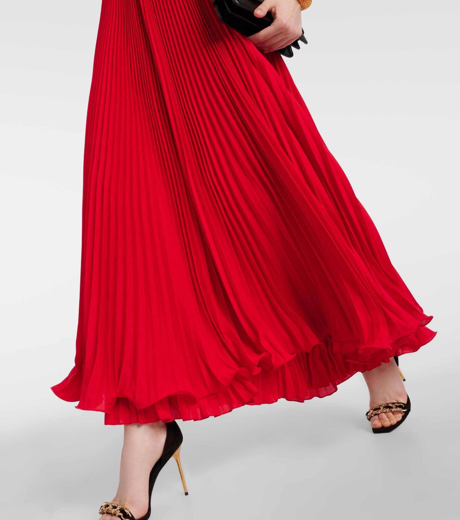 Pleated crêpe maxi skirt - 5