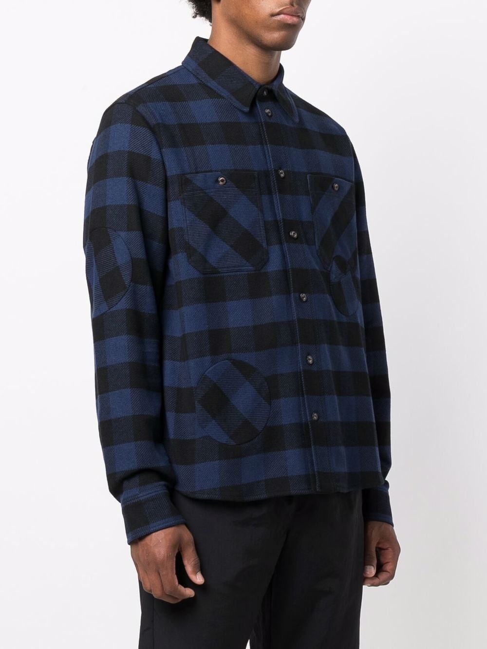 patch-embellished check shirt - 3