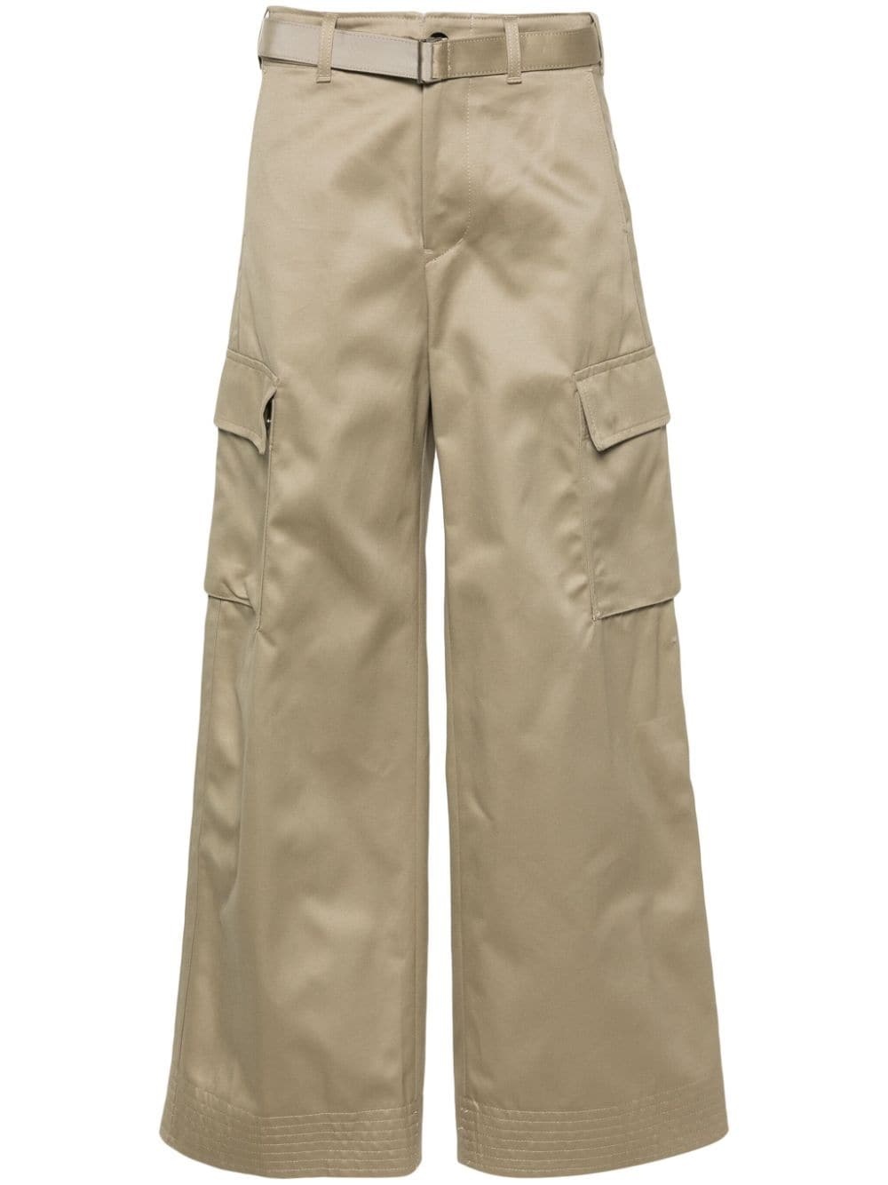 belted cargo trousers - 1