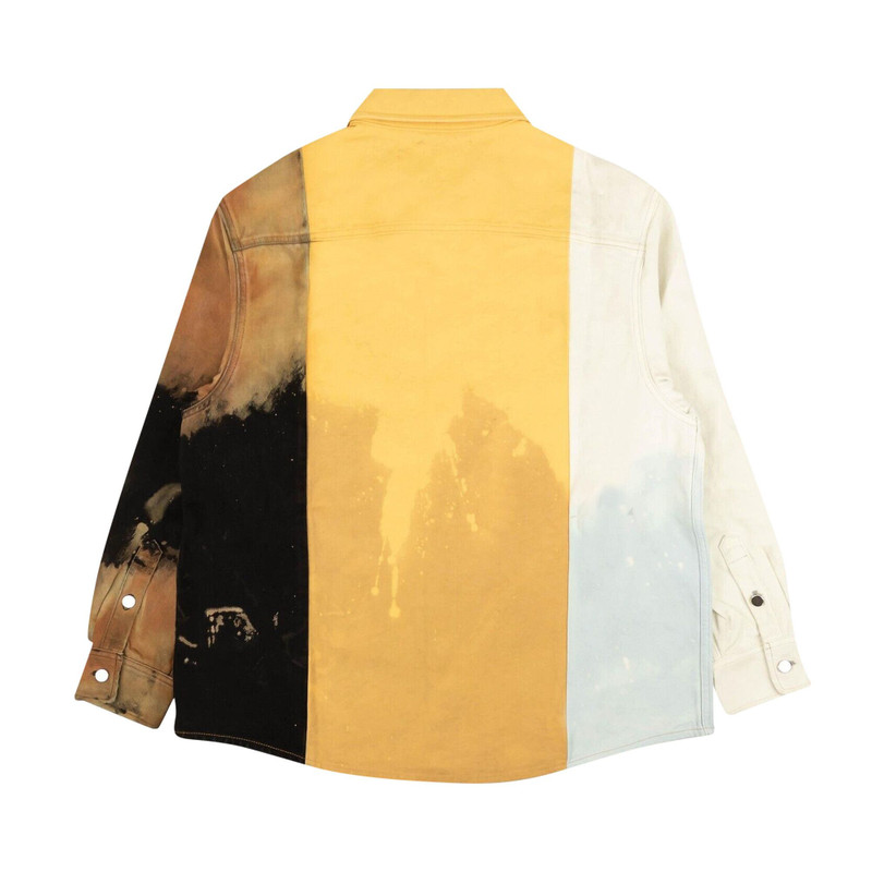 424 424 Colorblock Denim Button Down Shirt 'Multicolor' outlook