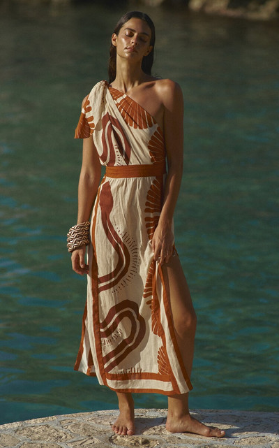 Johanna Ortiz Natural Ecosystem Asymmetric Cotton Maxi Dress print outlook
