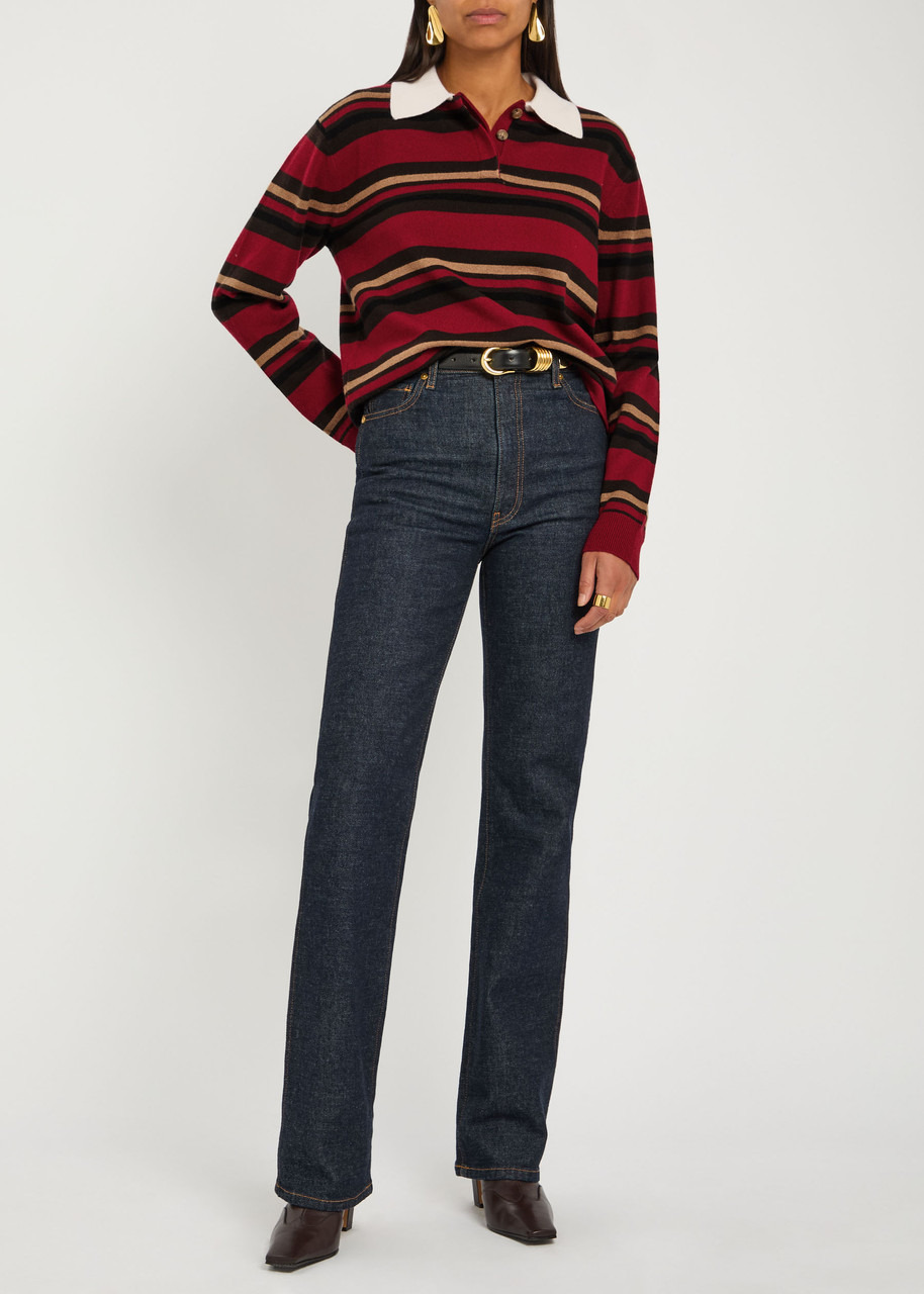 Guest In Residence Striped Cashmere Polo top - 4