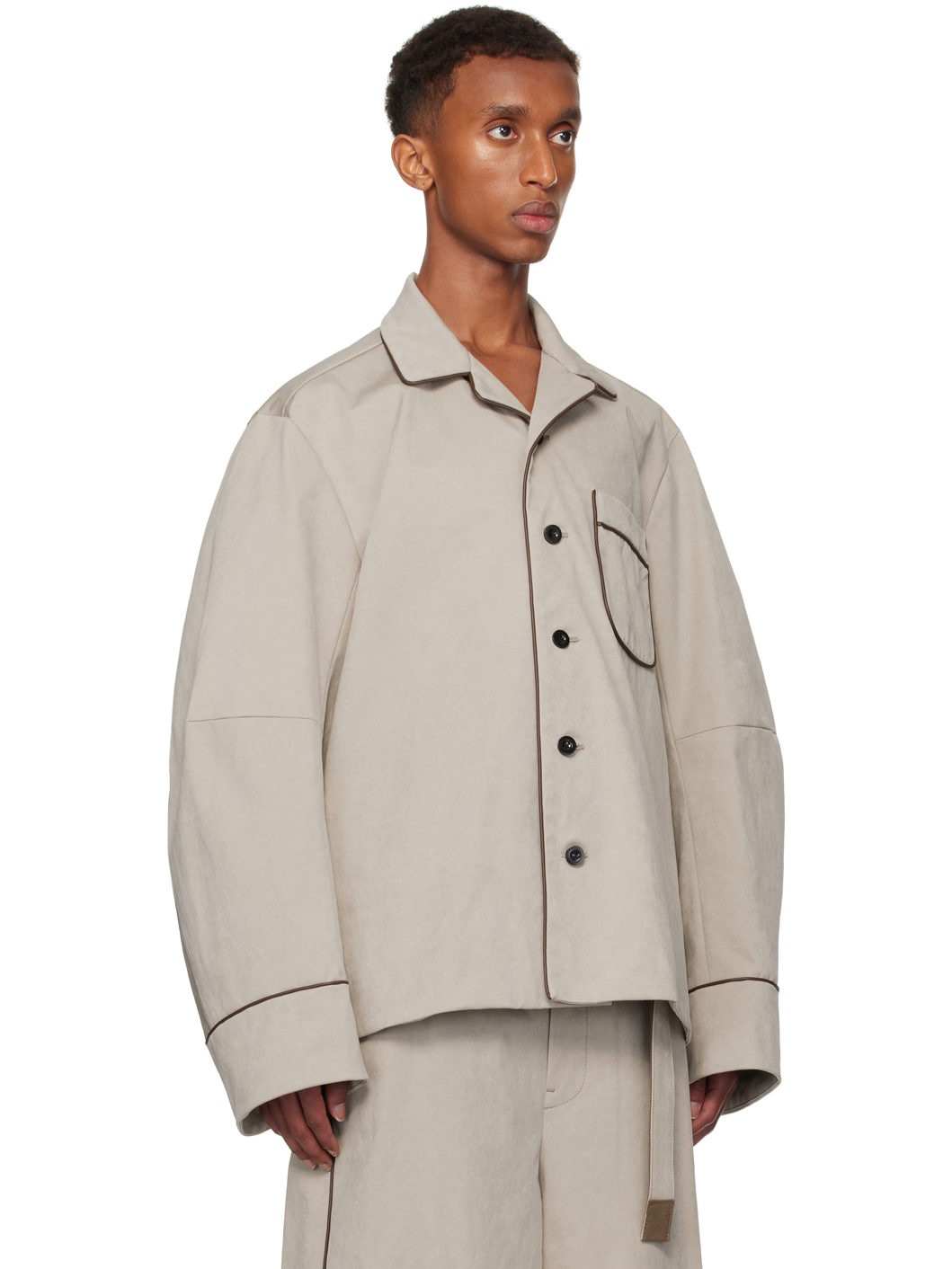 Beige Faux-Suede Jacket - 2