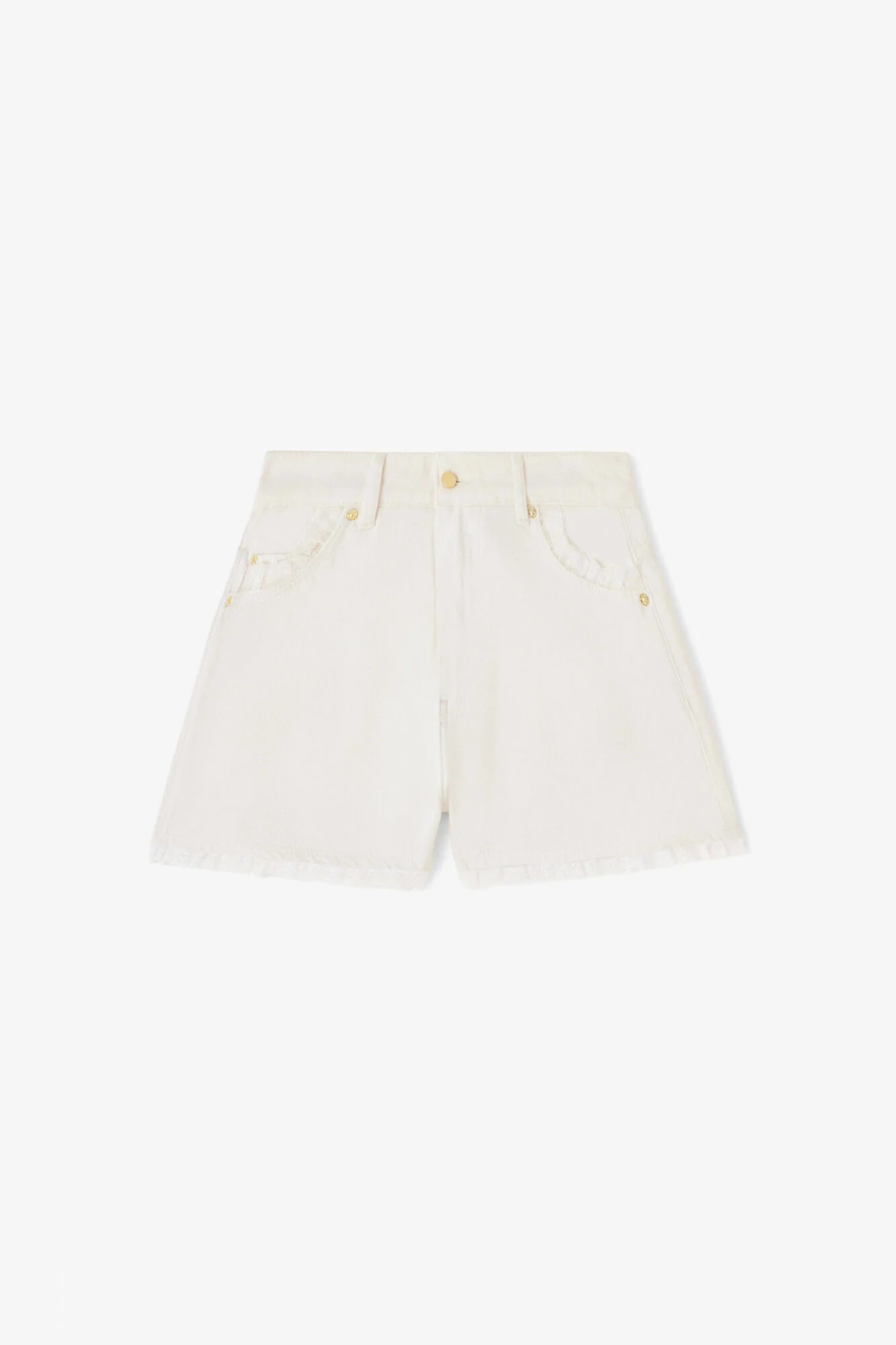 SHORTS IN WHITE DENIM - 1