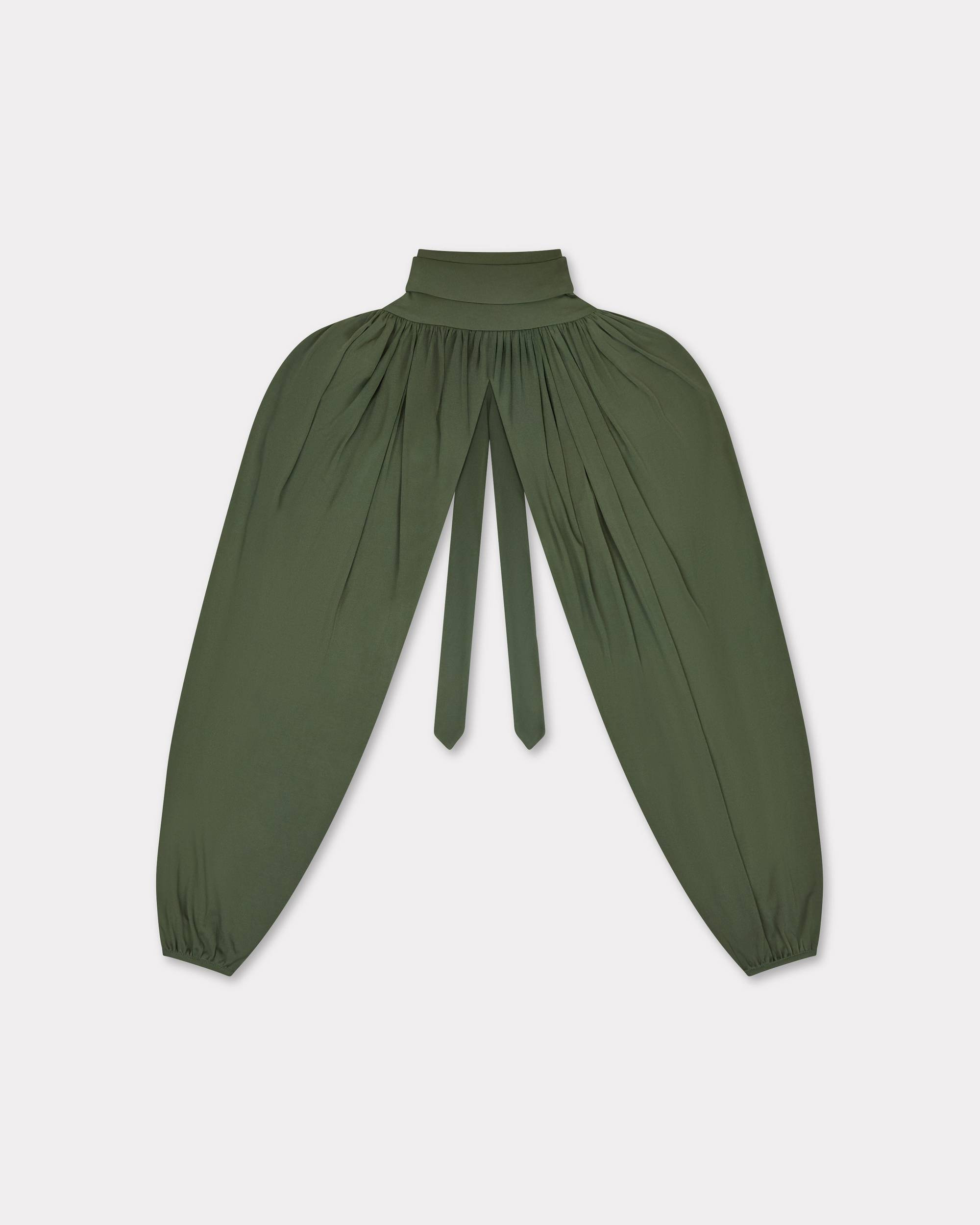 Draped top with balloon sleeves - 2