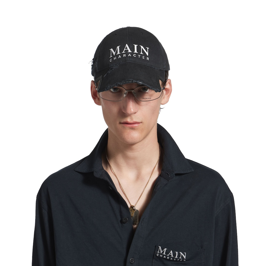 Men's Main Character Artwork Cap in Black Faded - 5