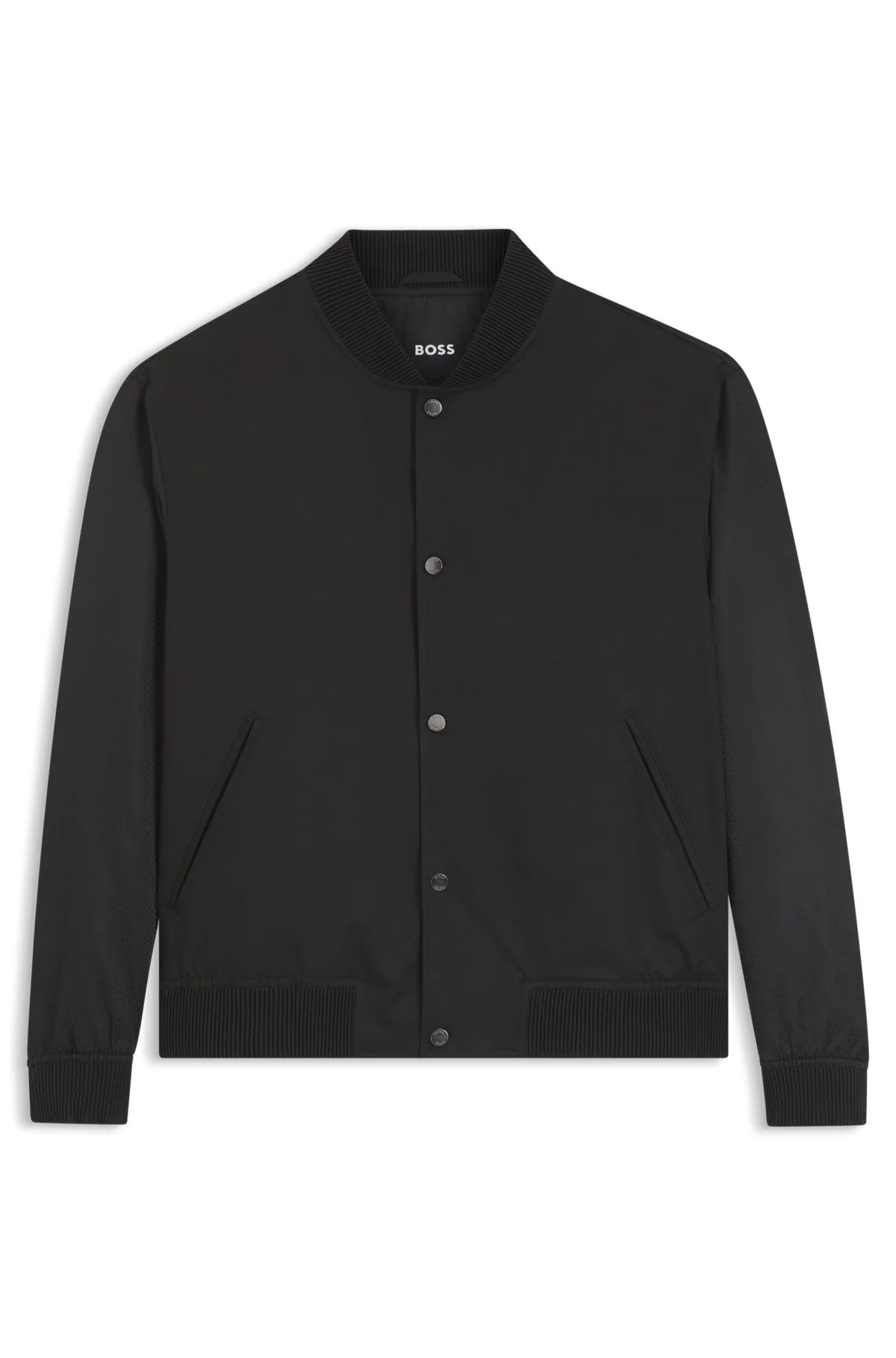 WATER-REPELLENT JACKET WITH MONOGRAM-PATTERNED SLEEVES - 1