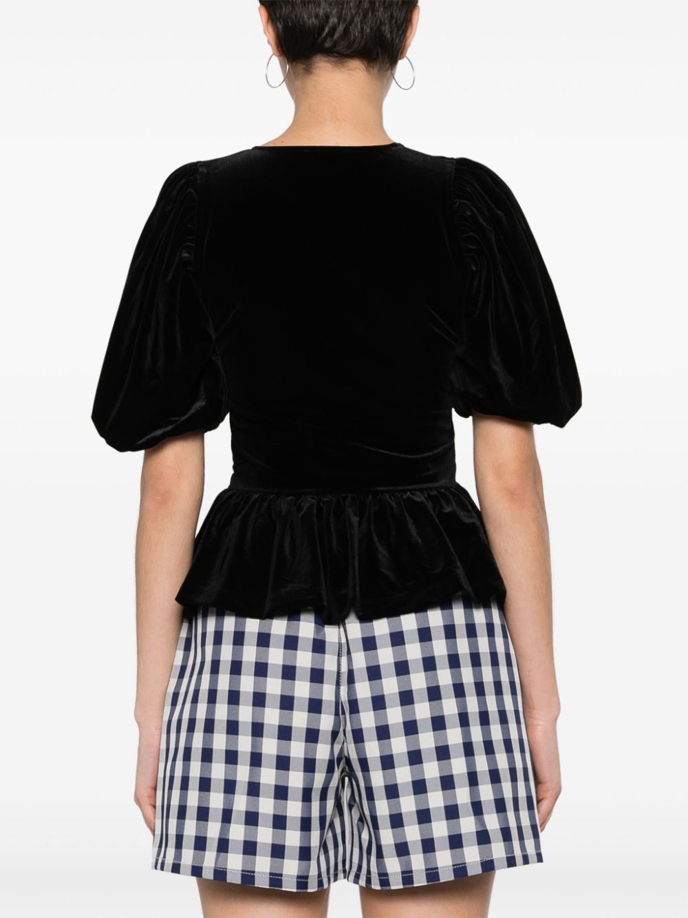 V-neck velvet blouse - 4