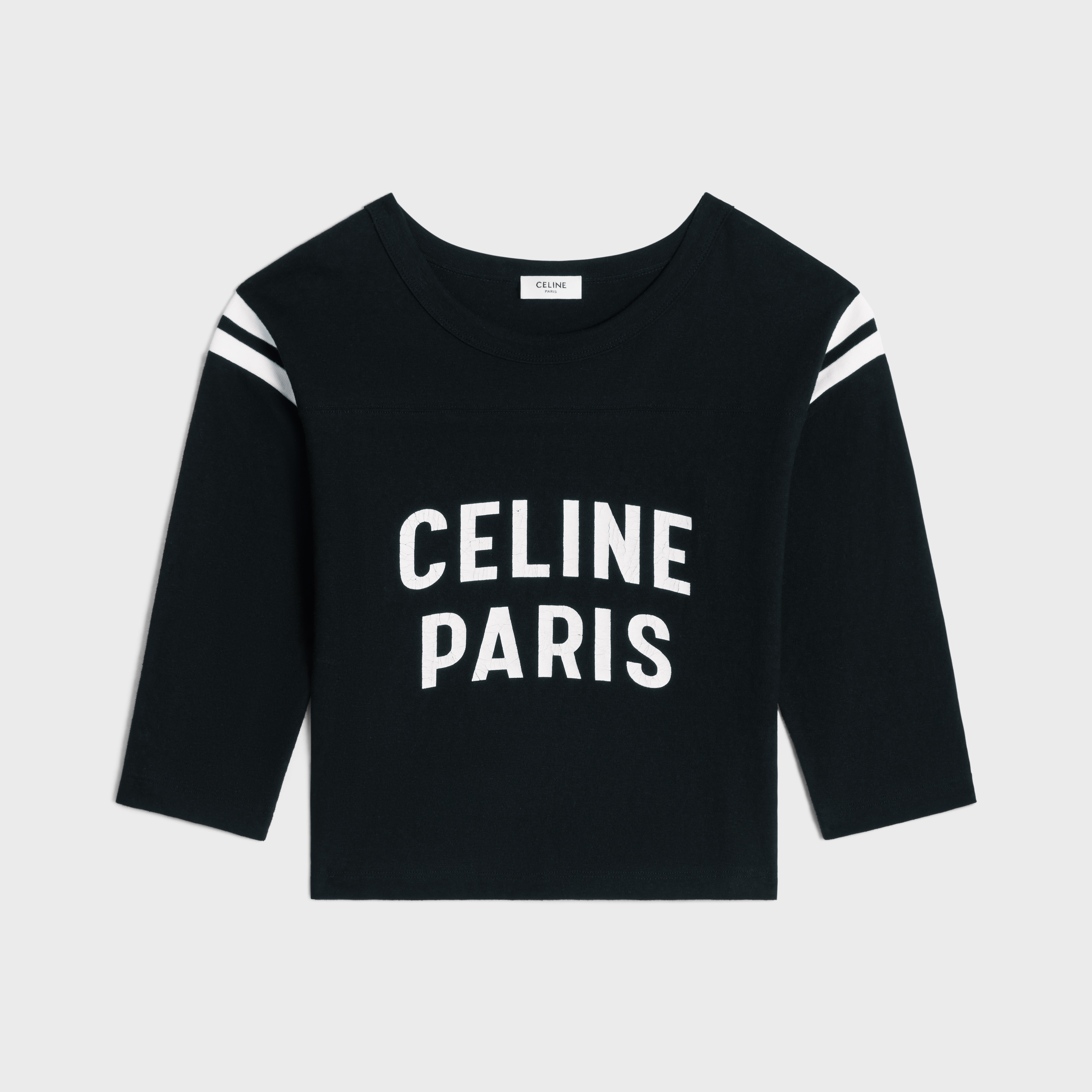 celine paris boxy t-shirt in cotton jersey - 1