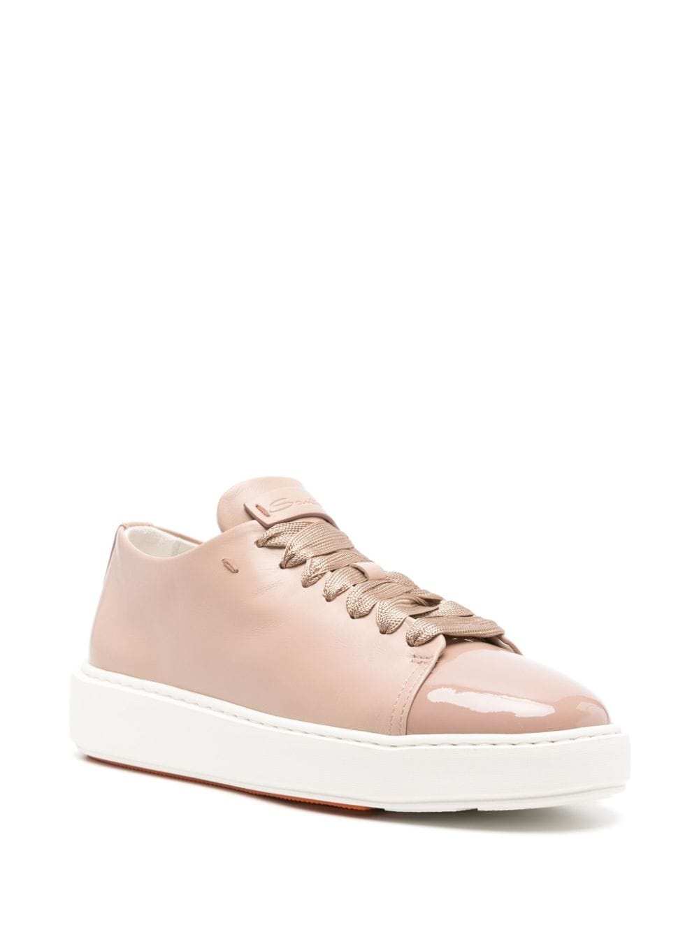 panelled leather sneakers - 2