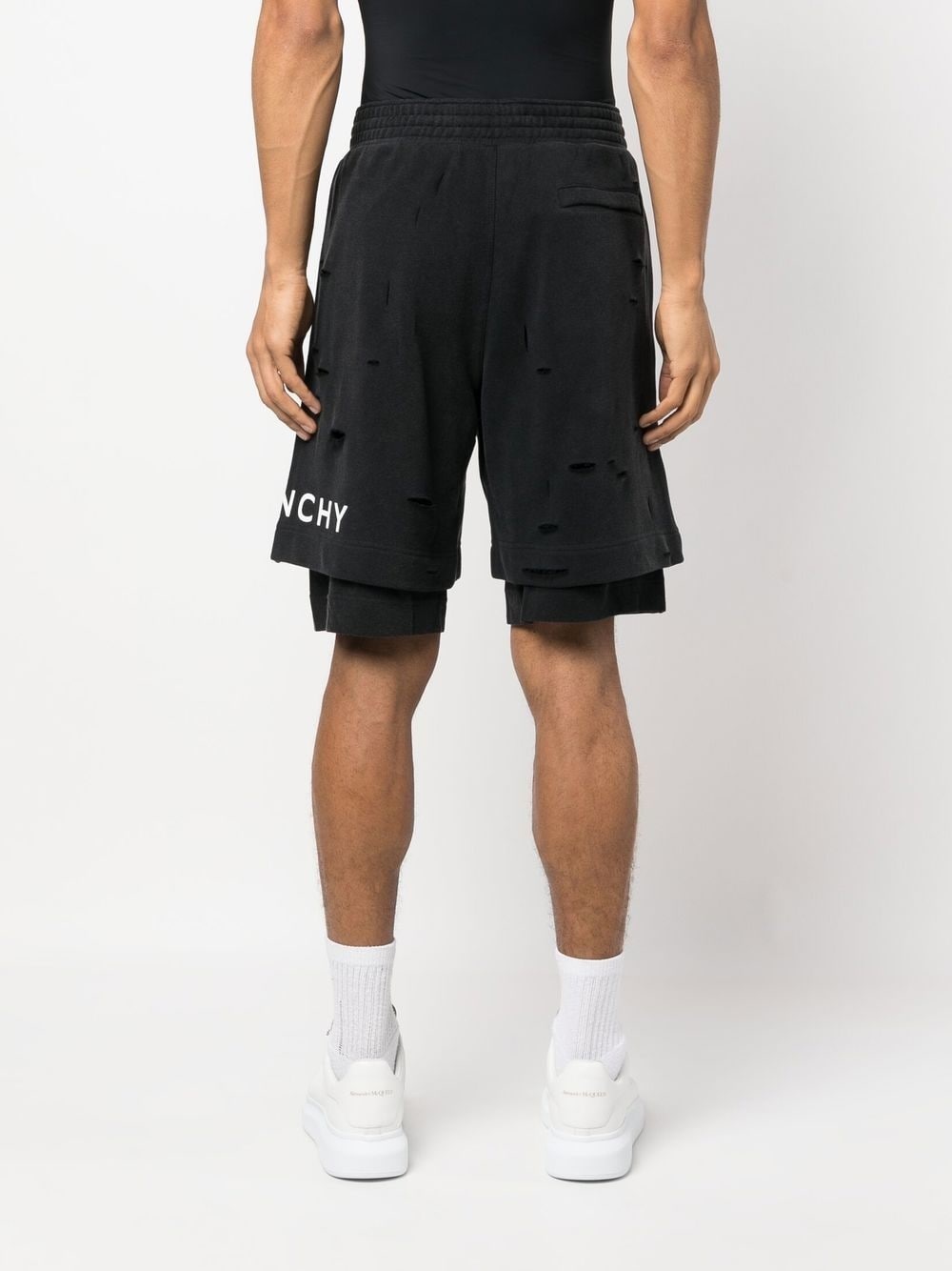 logo-print track shorts - 4