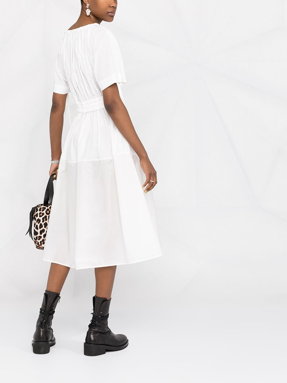drawstring flared dress - 4