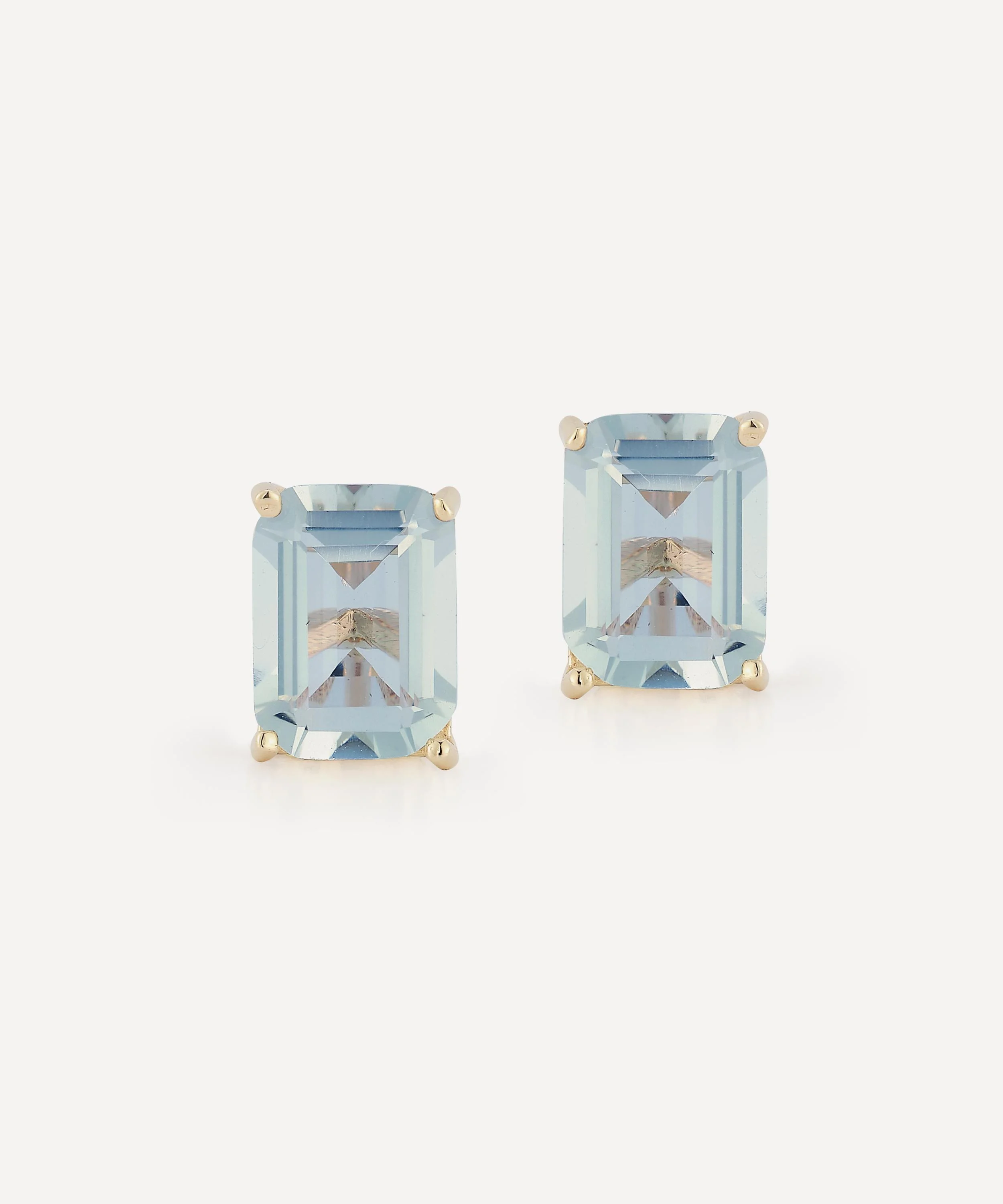 14ct Gold Blue Topaz Stud Earrings - 1