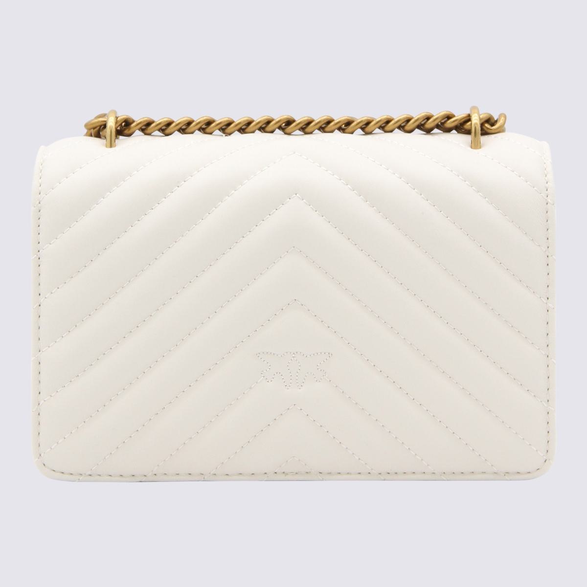 PINKO WHITE LEATHER LOVE MINI ICON SIMPLY SHOULDER BAG - 2