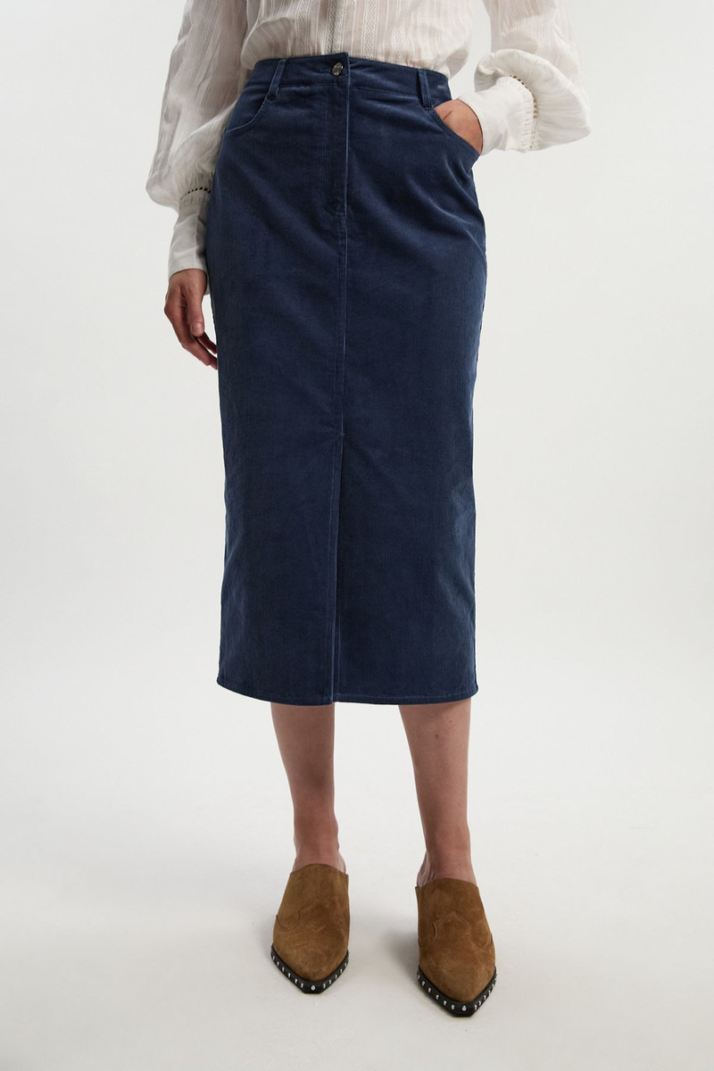 KAREN MILLEN Stretch Cord Midi Pencil Skirt outlook